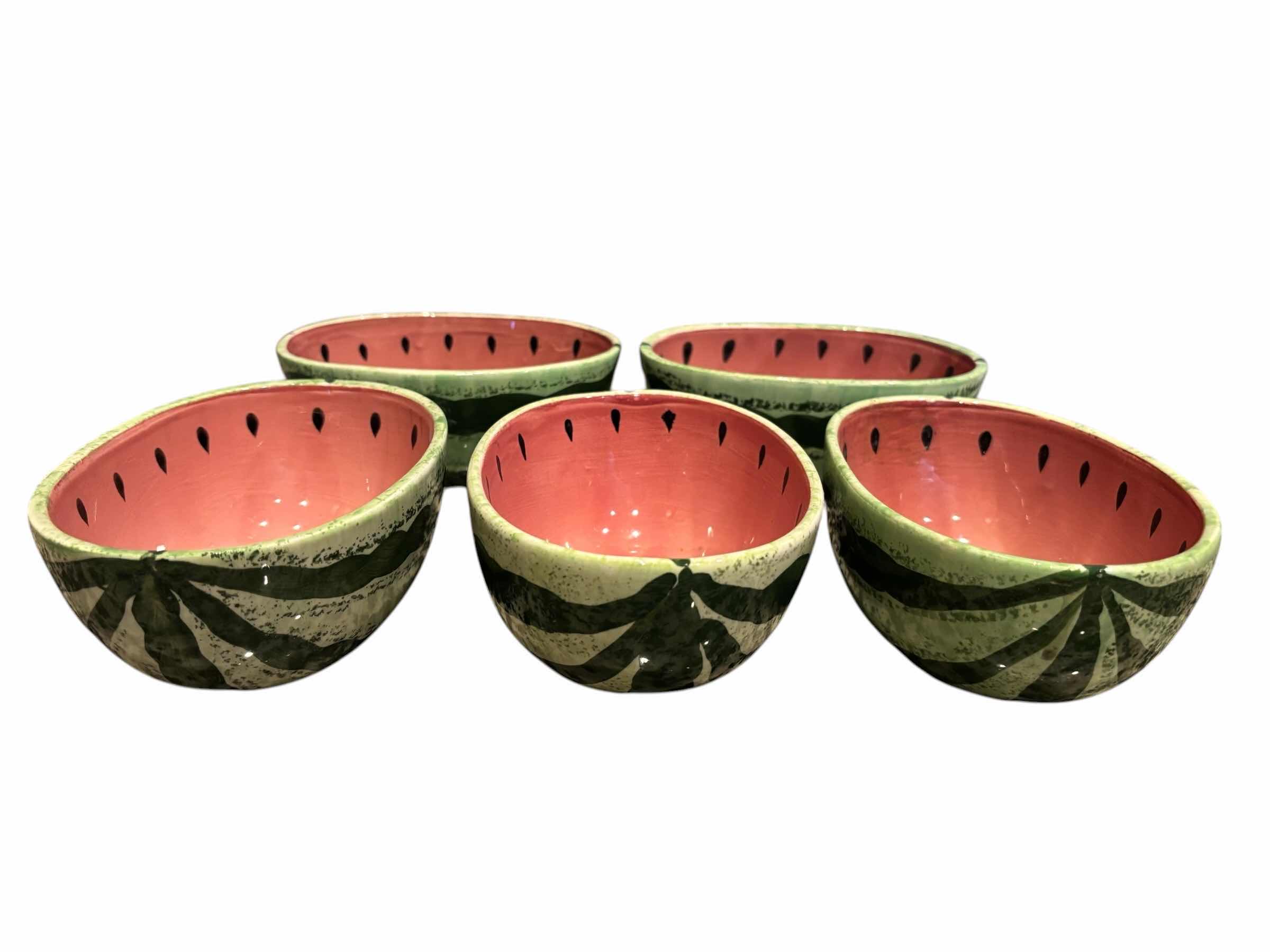 Photo 1 of 6 PC CERAMIC WATERMELON SERVING SET