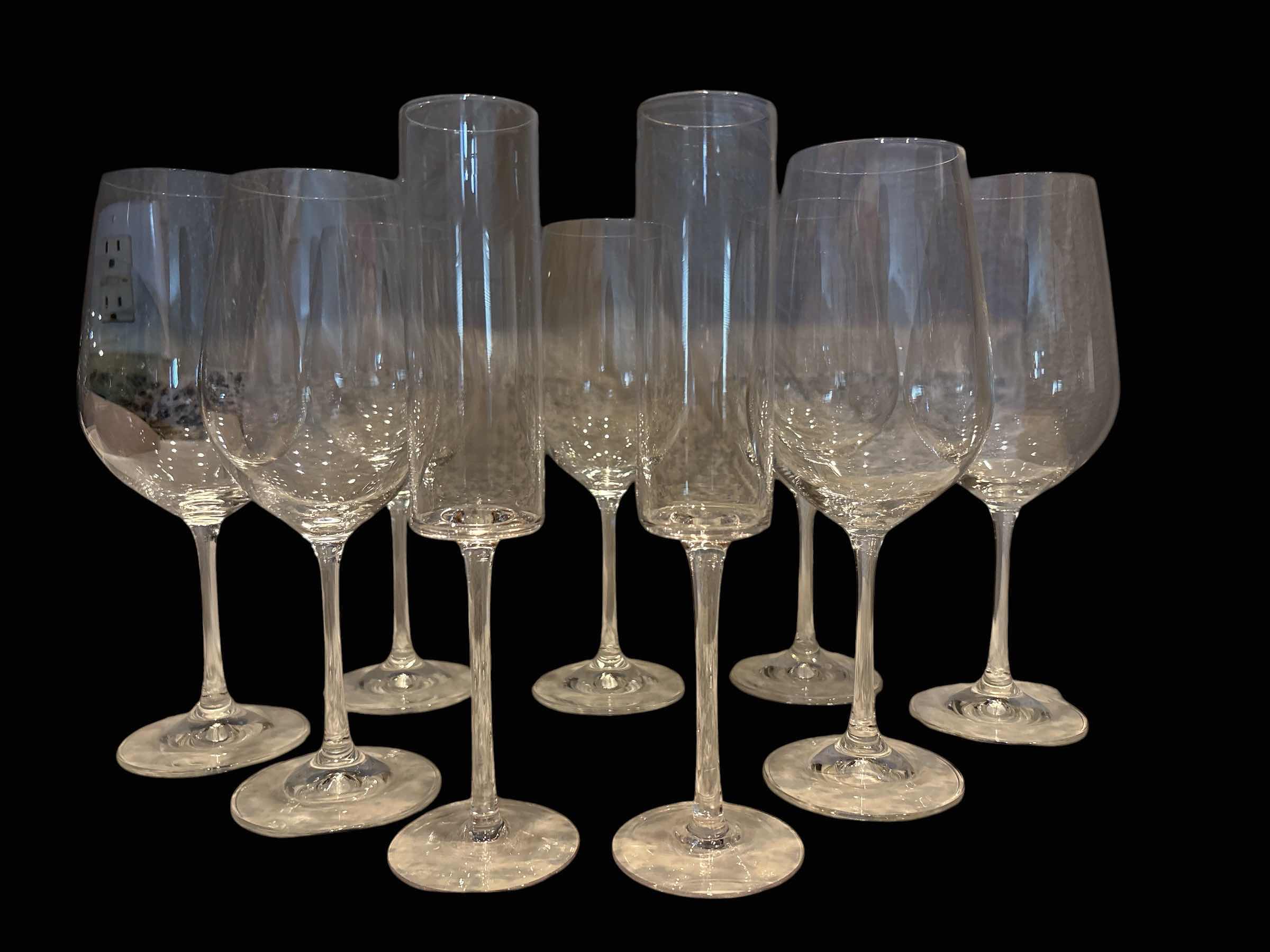 Photo 1 of CHAMPAGNE FLUKES AND WINE GLASSES H9.5” (9)