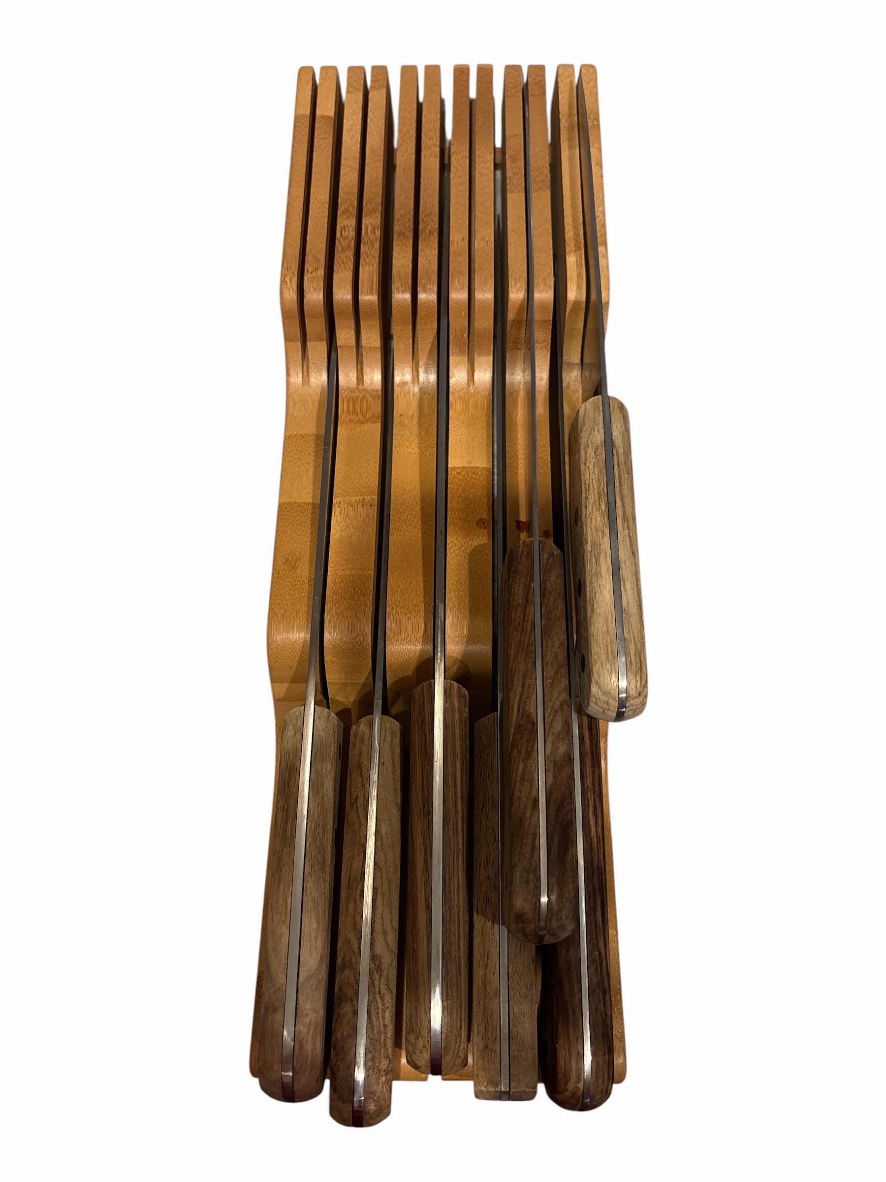 Photo 1 of KNIVES WITH WOODEN STORAGE HOLDER (7)PCS