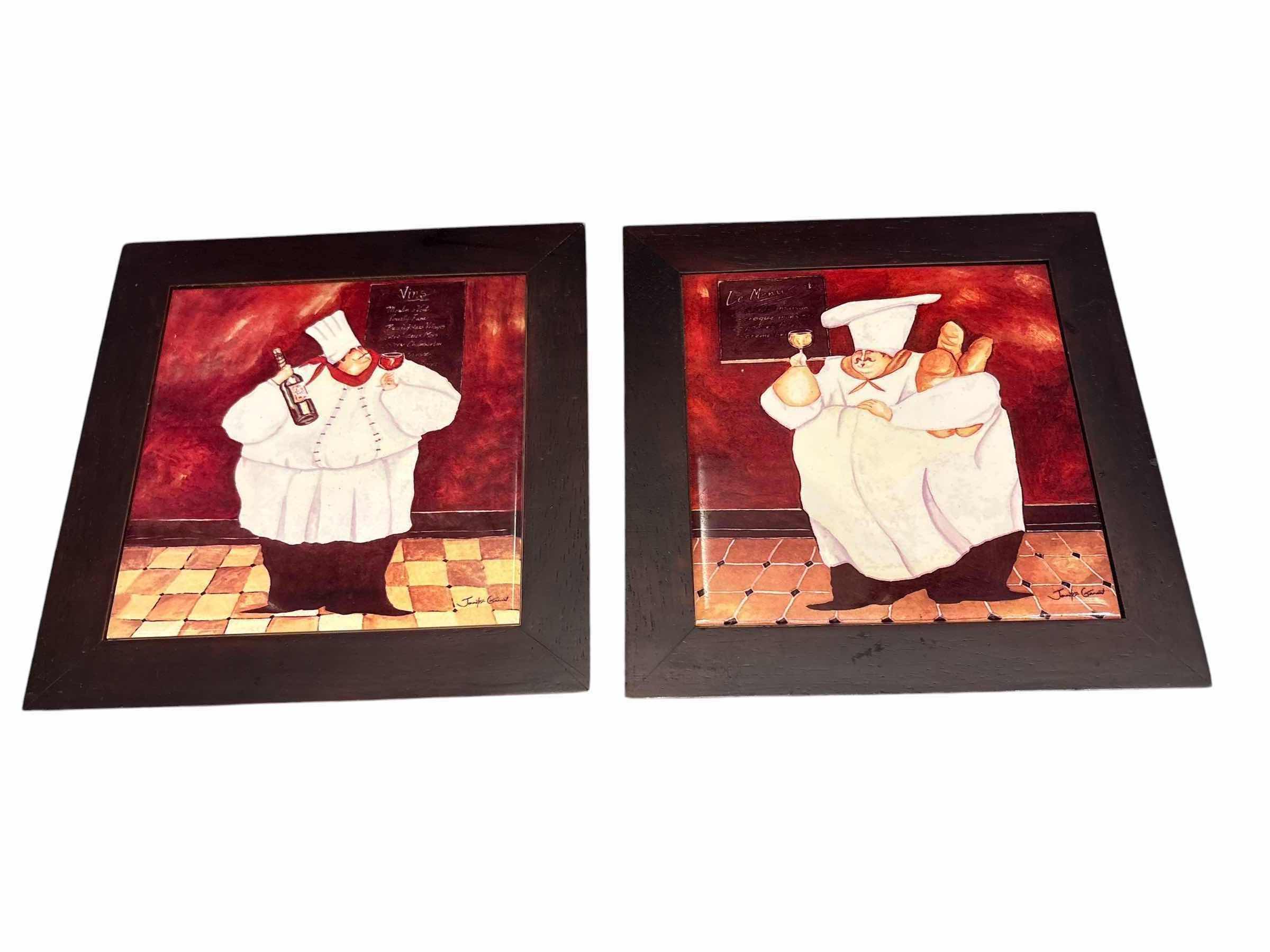 Photo 1 of FRAMED CHEF KITCHEN ART 8X8 (2)PCS $33