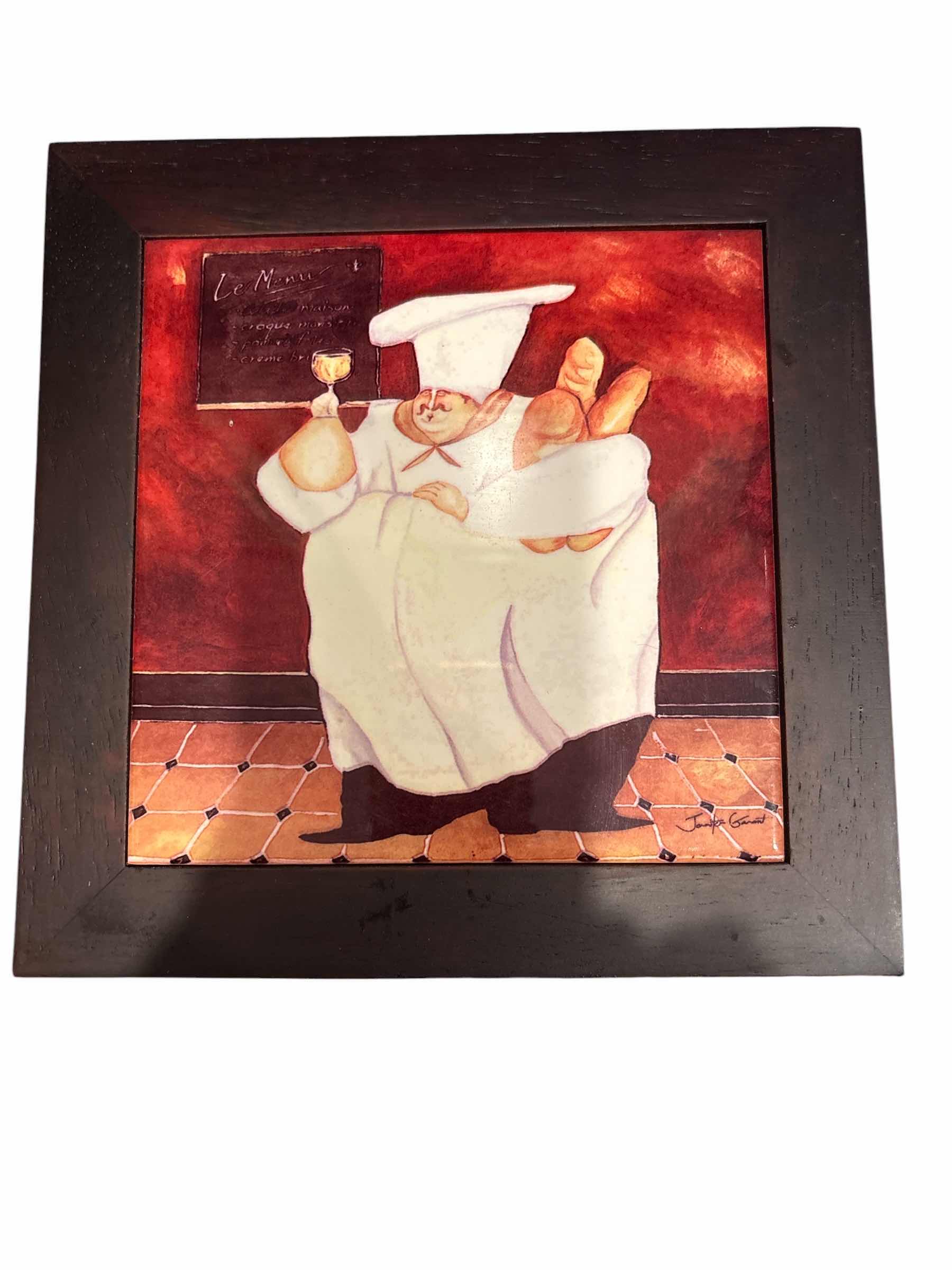 Photo 1 of FRAMED CHEF KITCHEN ART 8X8 (2)PCS $33