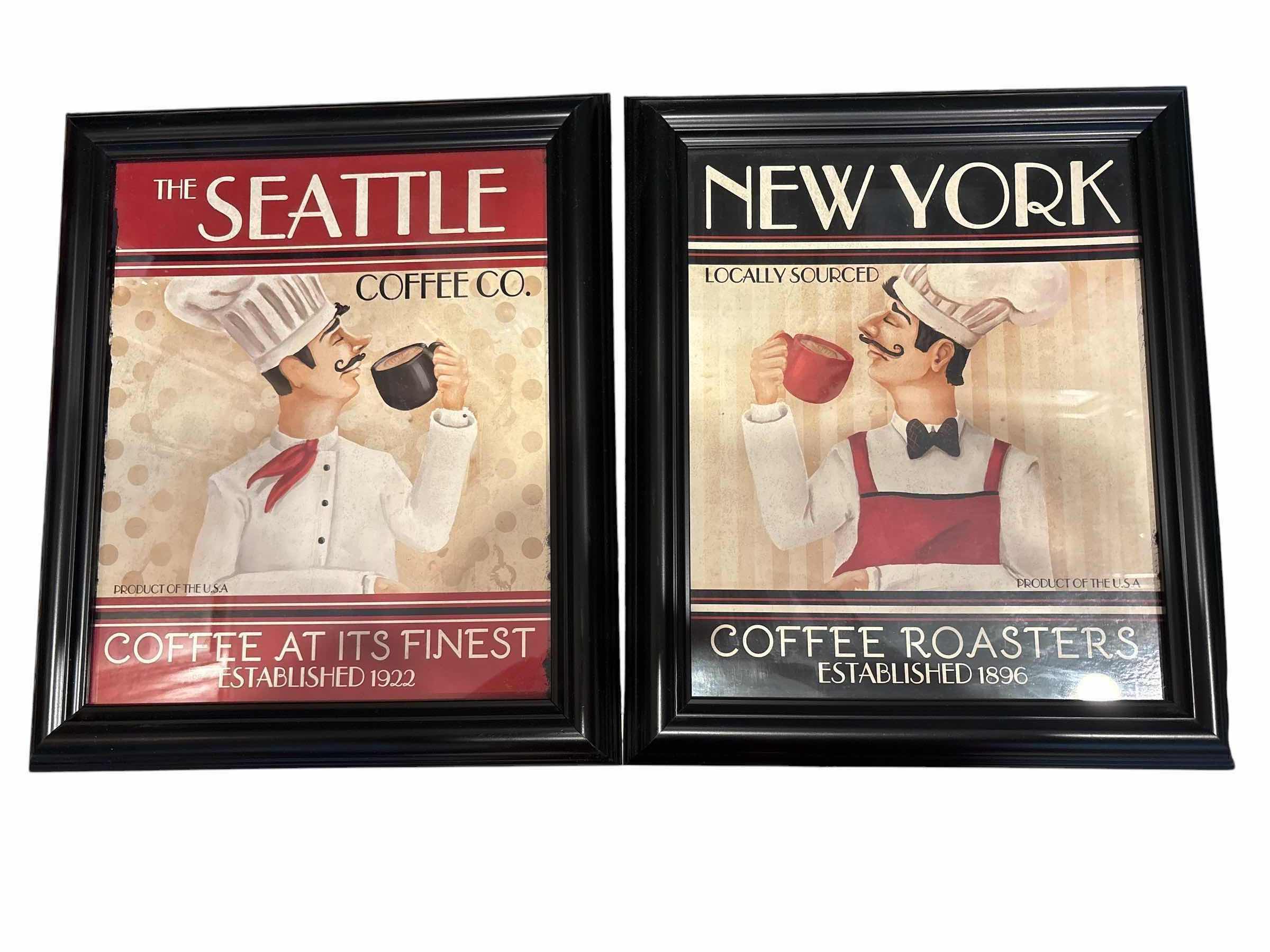 Photo 1 of CHEF COFFEE FRAMED ARTWORK 13”X10.5” (2)PCS