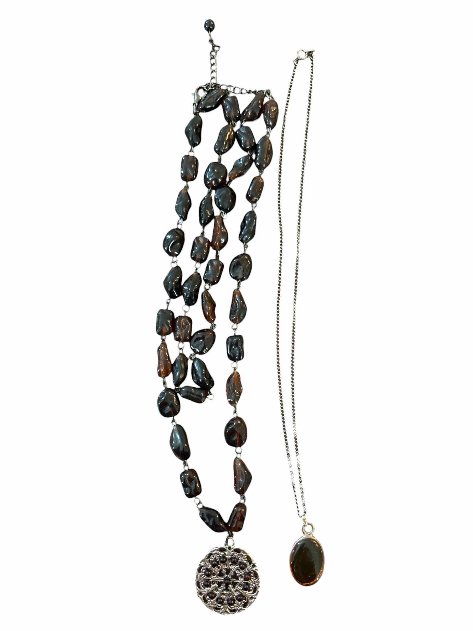 Photo 1 of BEADED & PENDANT STYLE BROWN TONE FASHION JEWELRY (3)PCS