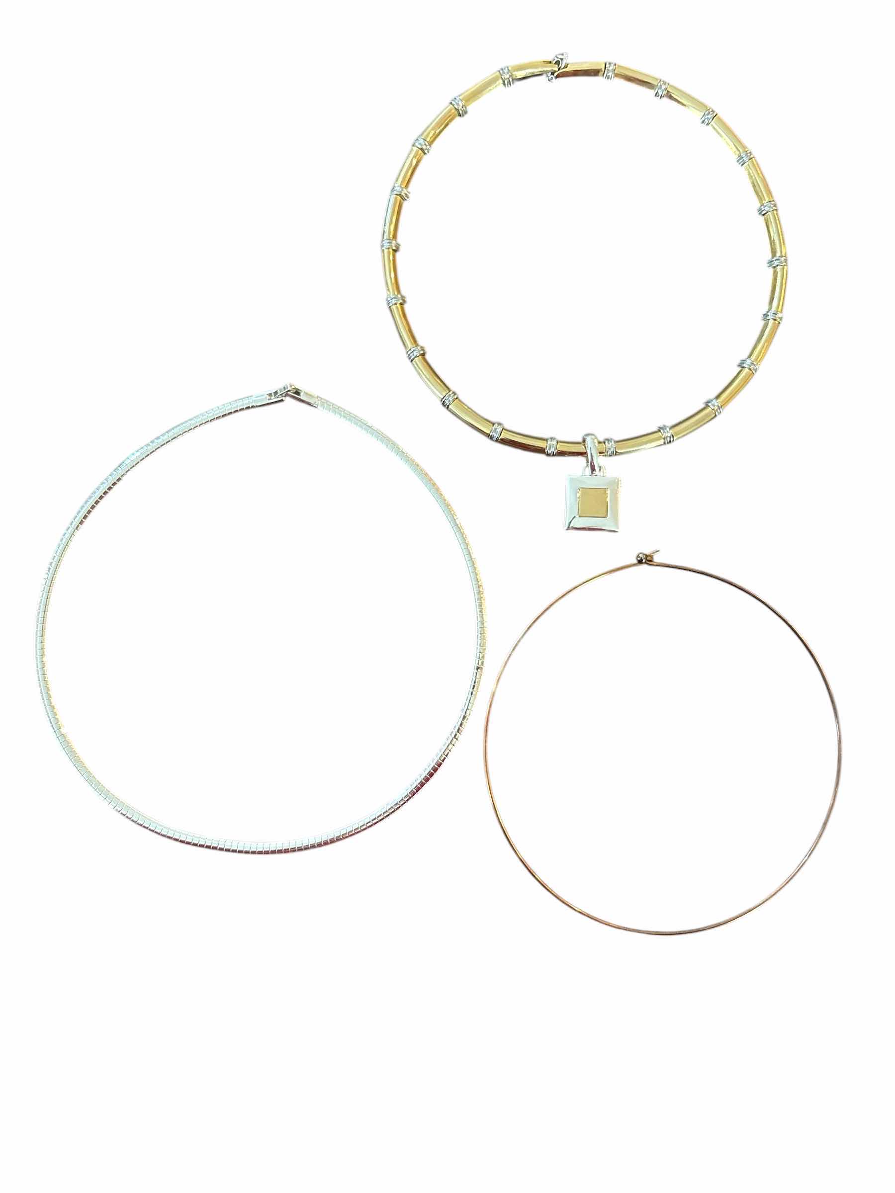 Photo 1 of GOLD & SILVER TONE CHOKER STYLE NECKLACE FASHION JEWELRY (3)PCS
