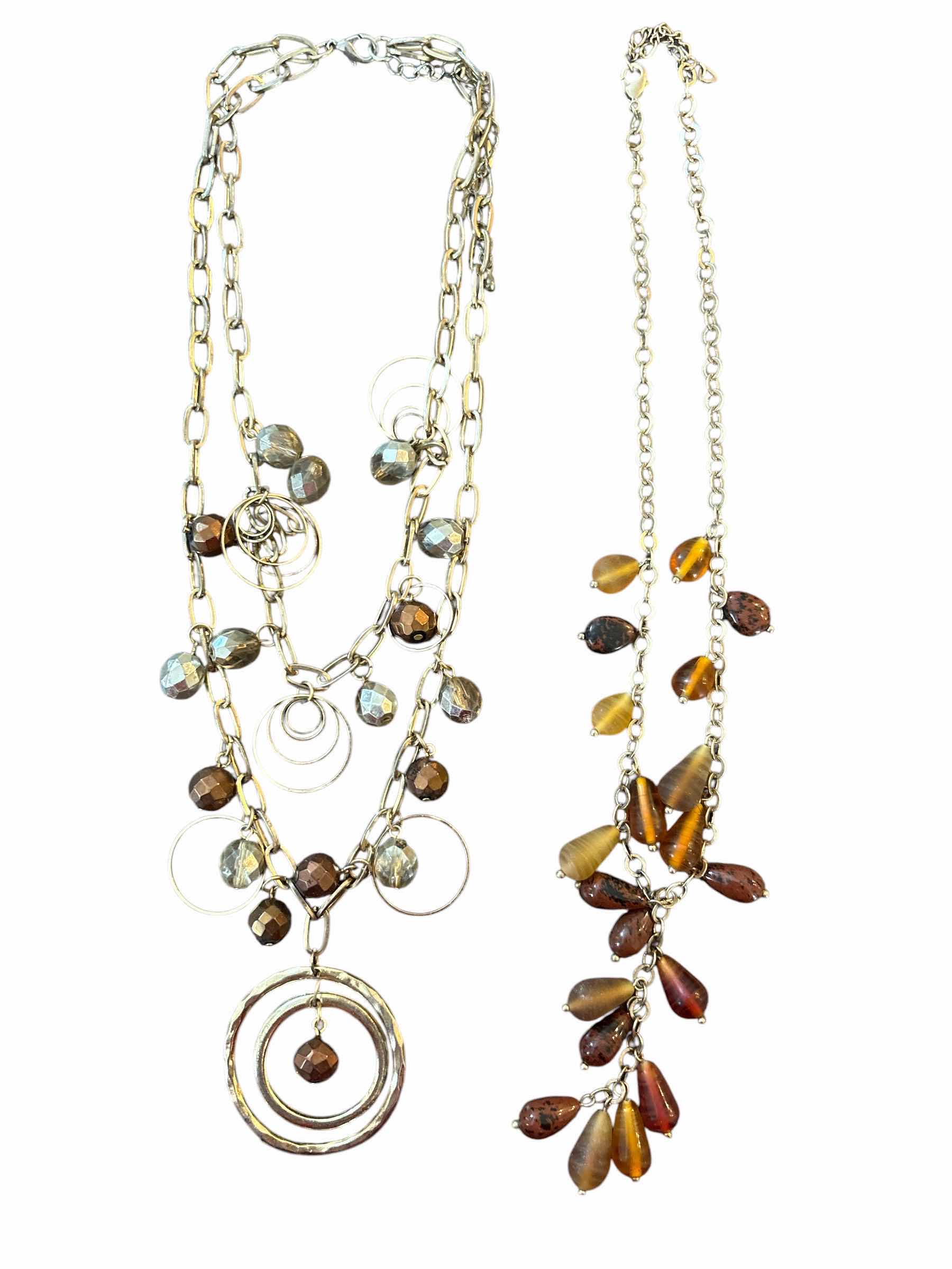 Photo 1 of BROWN TONE BEADED & PENDANT NECKLACE FASHION JEWELRY