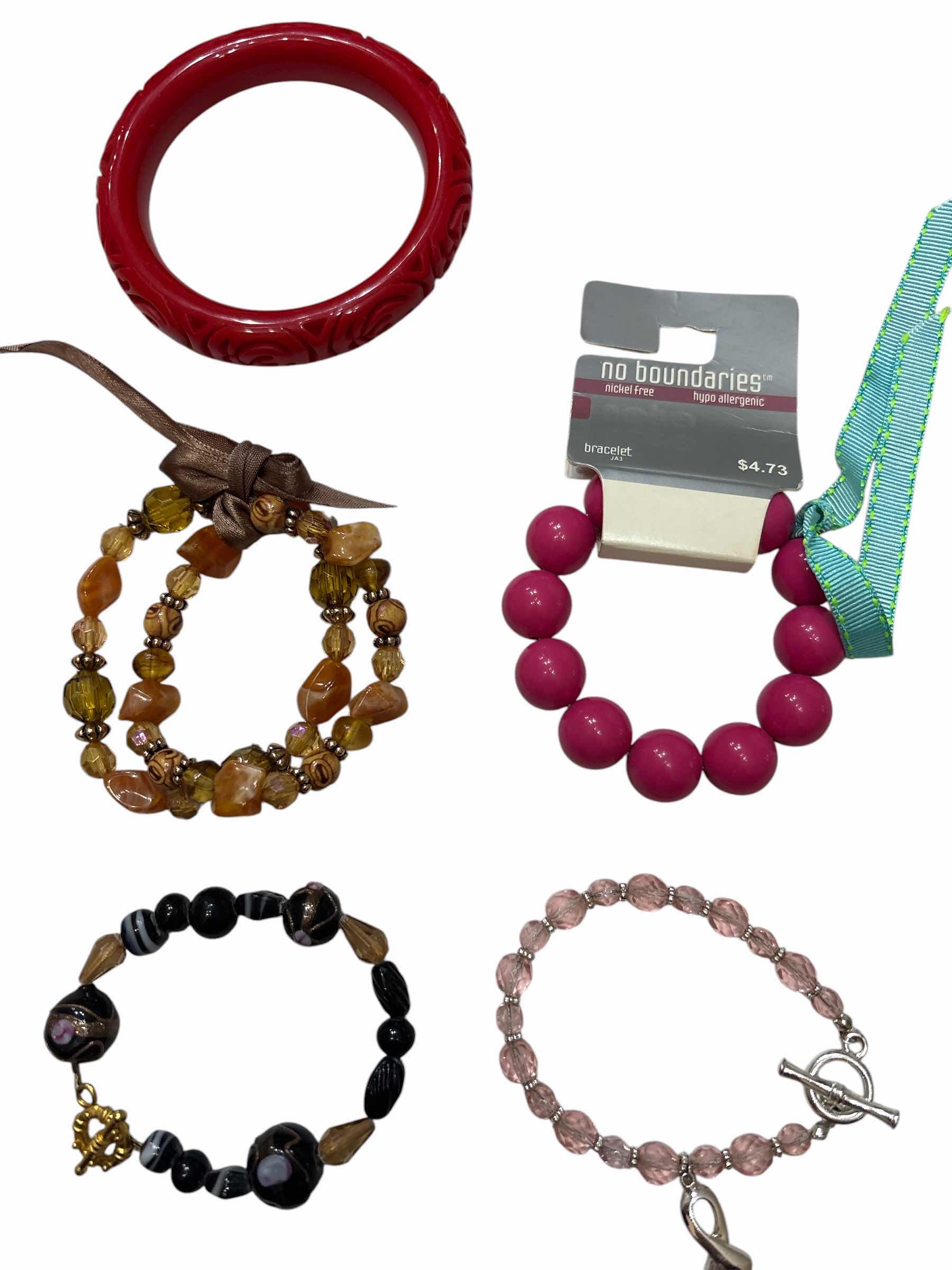 Photo 1 of BEADED STRETCH & BANGLE BRACELET FASHION JEWELRY (5)PCS