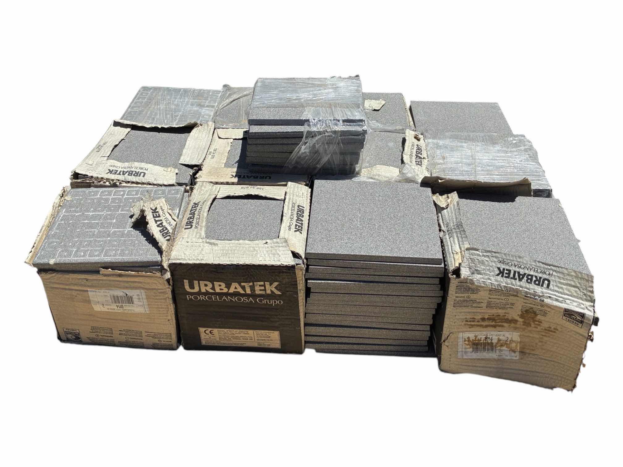 Photo 1 of URBATEK DARK GRAY STONE FINISH TILE 8” X 8” (16PCS PER CASE/12 CASES) READ NOTES