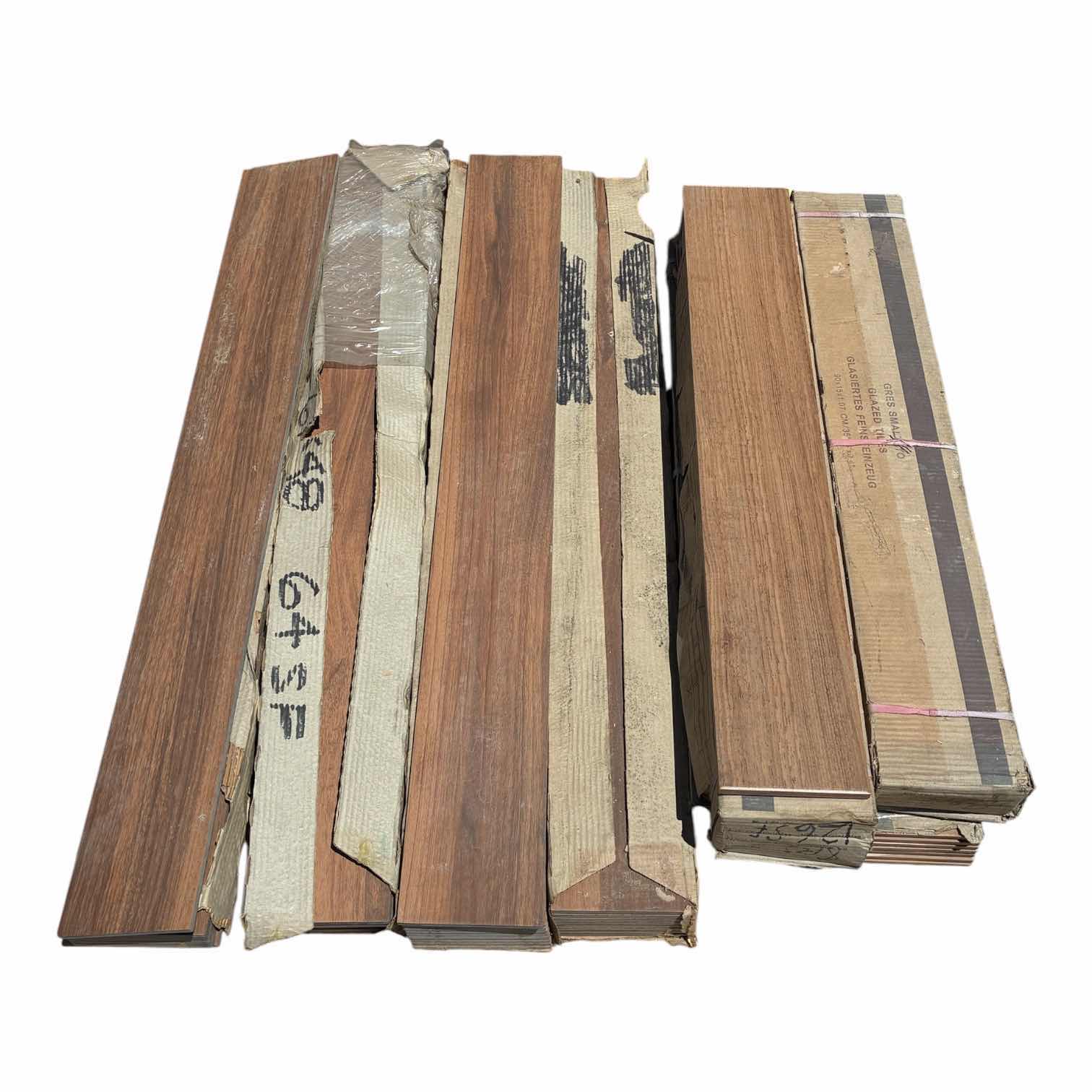 Photo 1 of GLAZED WOOD FINISH CERAMIC PLANK TILE 5.75” X 47” (30PCS) & GLAWOOD FINISH CERAMIC PLANK TILE 6“ x 45.5“ (38PCS)