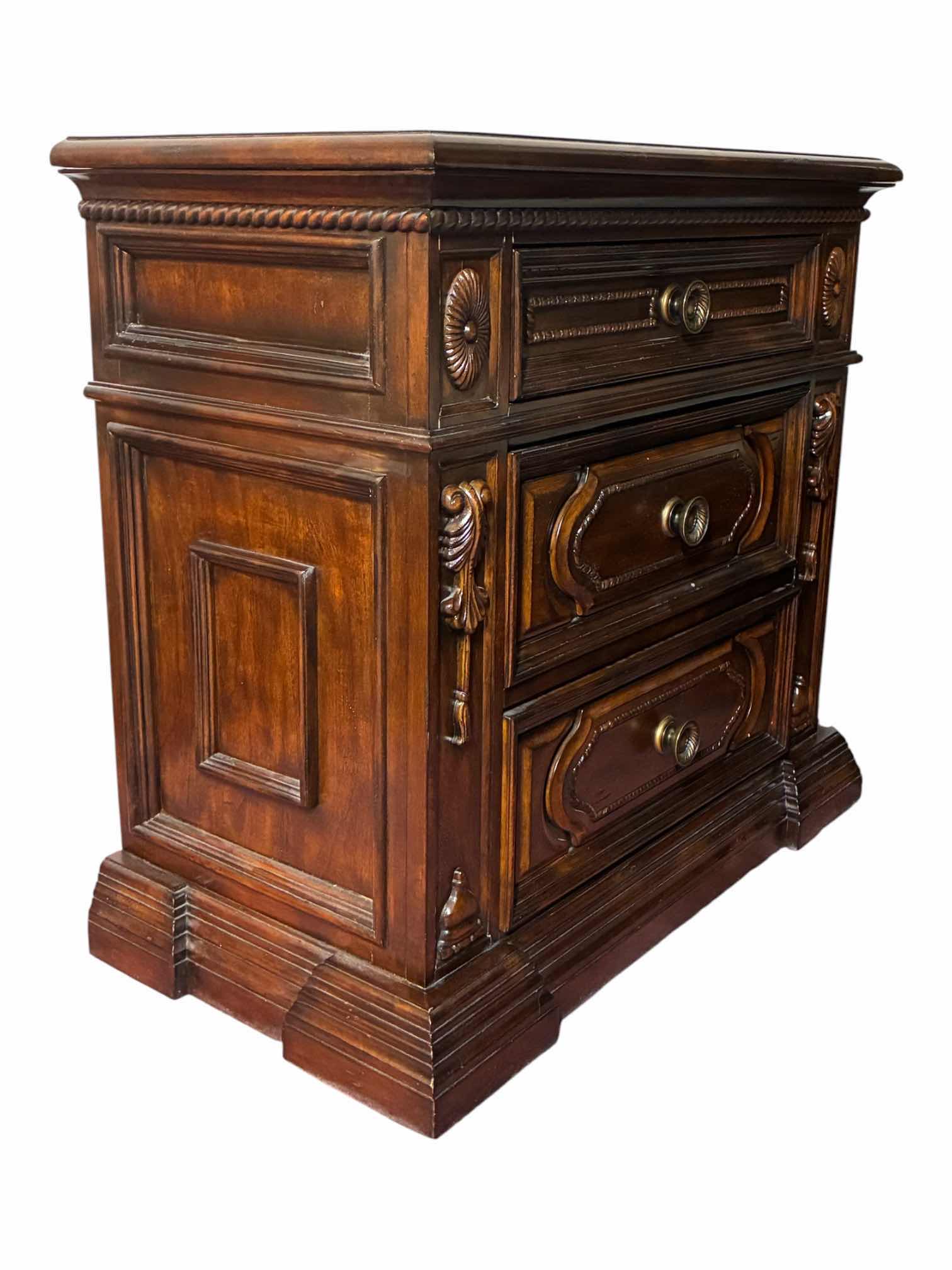 Photo 1 of FORBIDDEN CITY CARVED MAHOGANY OVERSIZE NIGHTSTAND 36” X 19” H34.75”