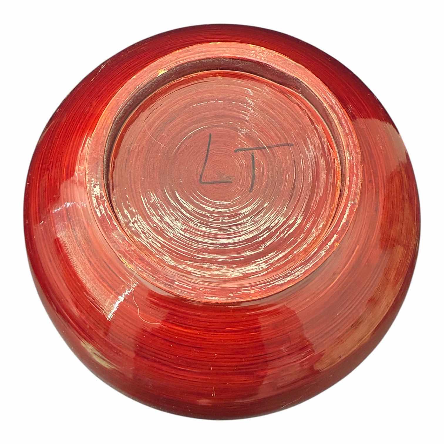 Photo 1 of CHERRY WOOD LACQUER WOOD VASE 11“ X 8“