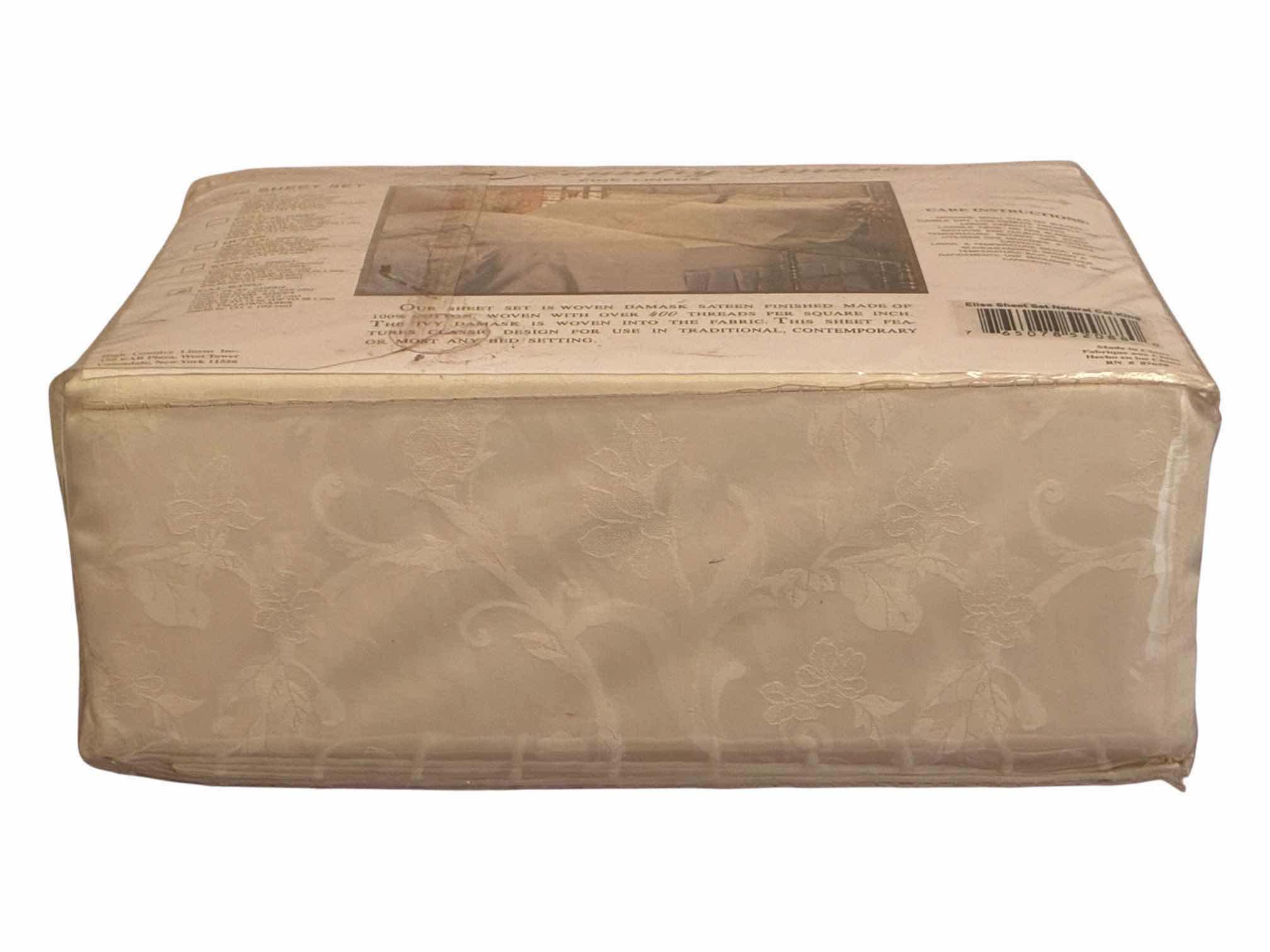 Photo 1 of HIGH COUNTRY CREAM FINE LINENS CALIFORNIA KING SIZE 100% COTTON WOVEN DAMASK 400 THREAD COUNT SHEET SET