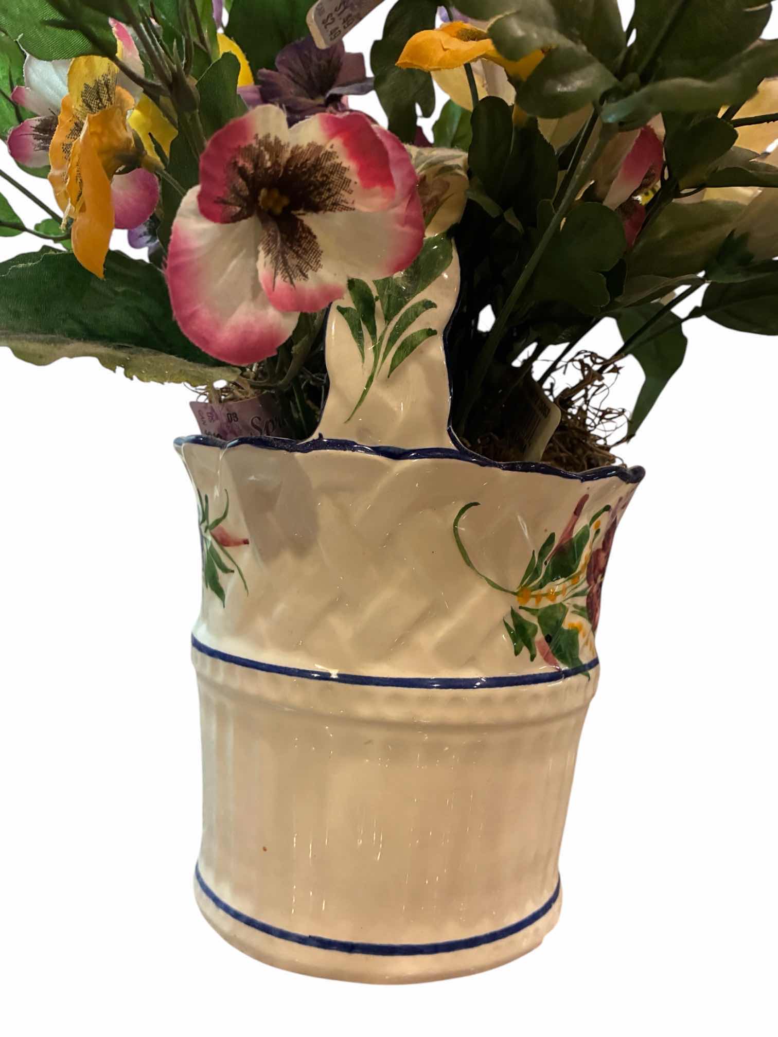 View 3 of SUMMER FLORAL ARRANGEMENTS W CERAMIC BUCKET VASE 10” X 15”