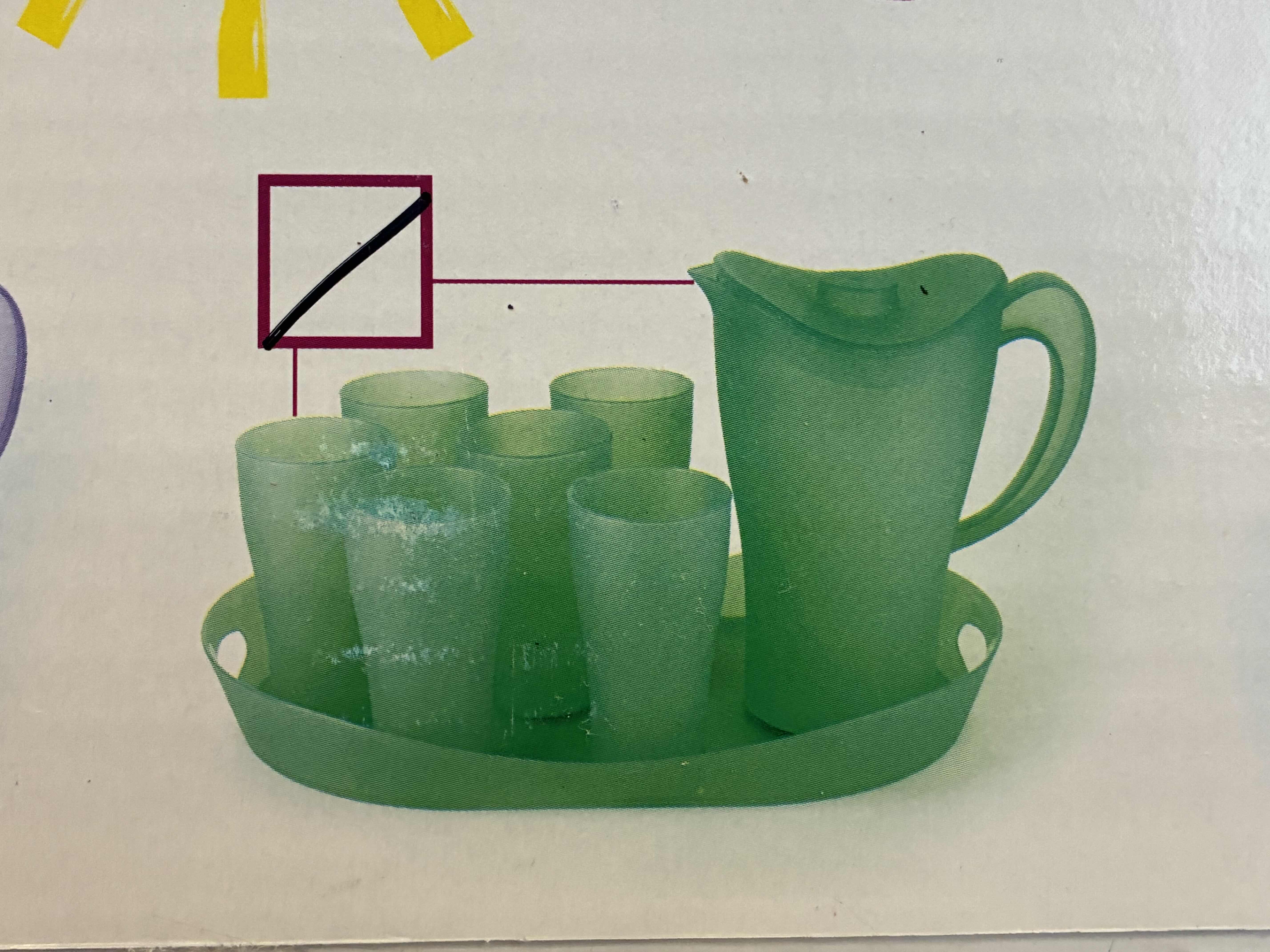 Photo 1 of NIB ROSCAN GREEN 8PC PITCHER, TUMBLER & TRAY SET