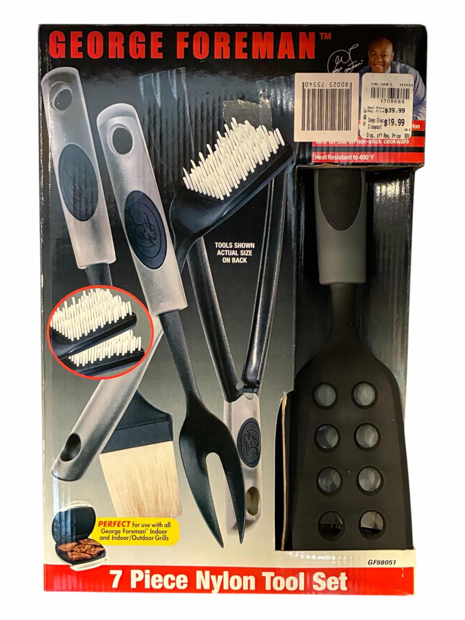 Photo 1 of GEORGE FOREMAN 7PC NYLON KITCHEN UTENSIL TOOL SET