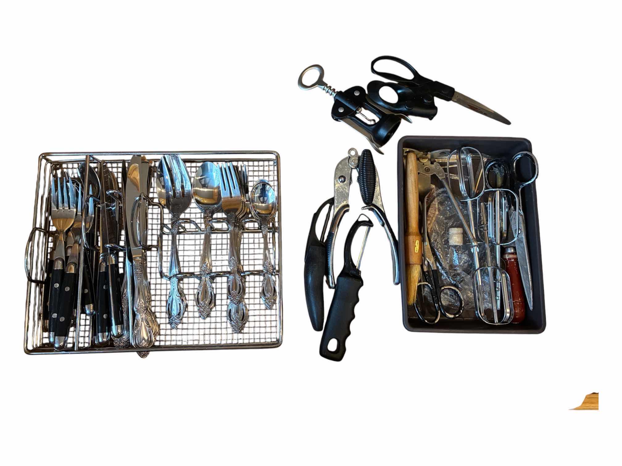 Photo 1 of CONTENTS OF DRAWER -KITCHEN FLATWARE & UTENSILS W CADDIES