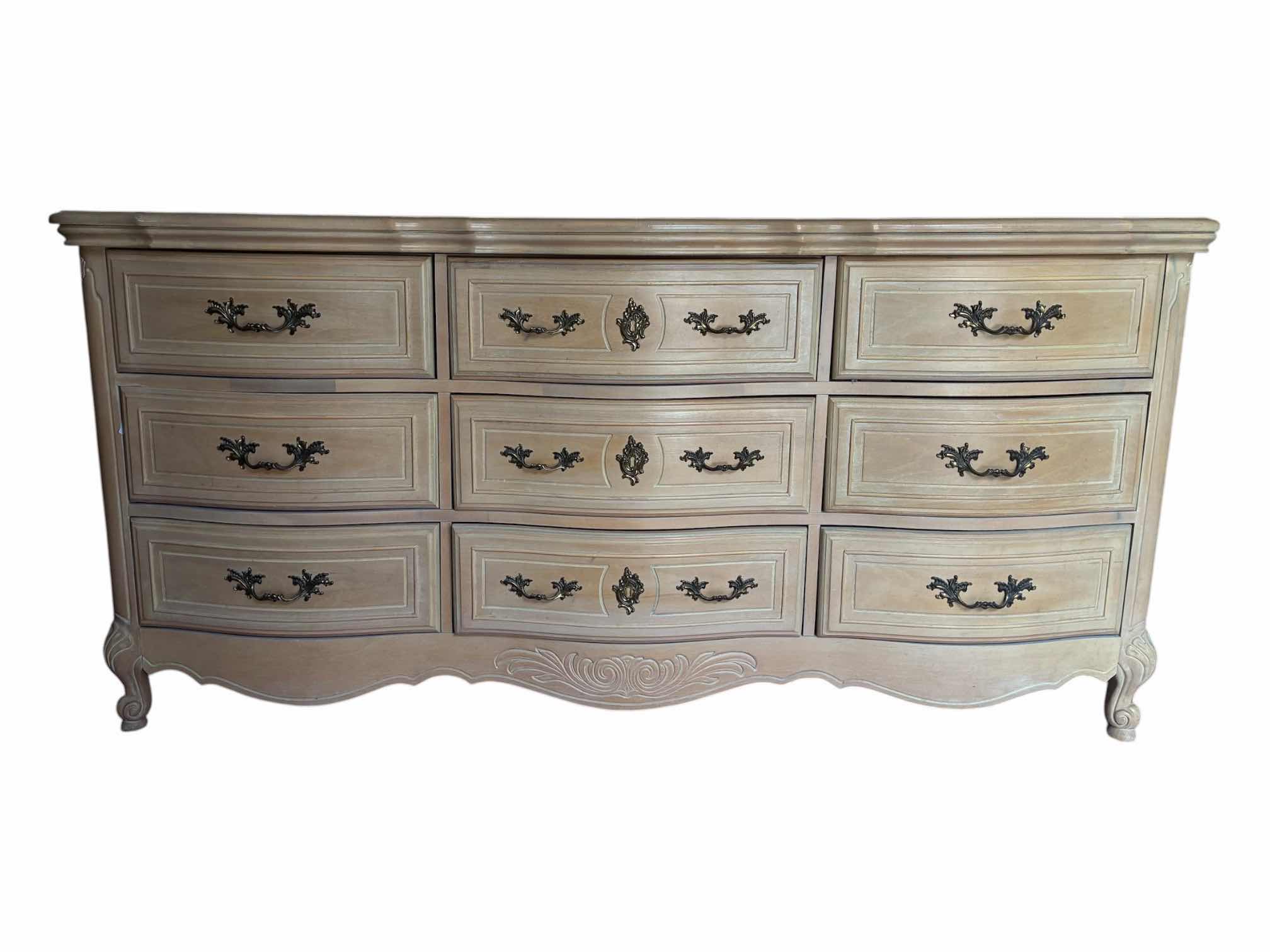 Photo 1 of VINTAGE NATURAL WOOD FINISH 9-DRAWER DRESSER 68” X 20” H32”