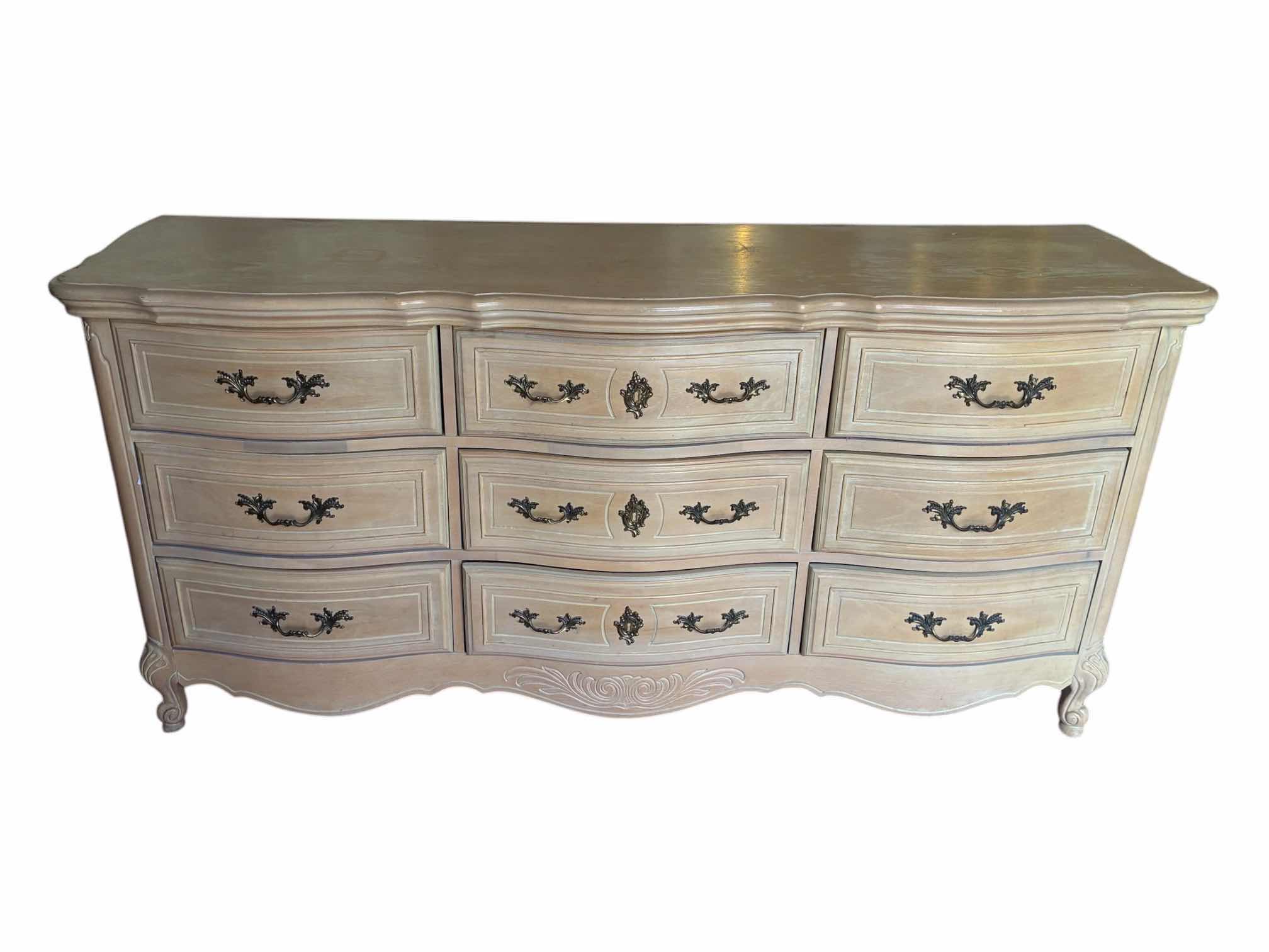 Photo 1 of VINTAGE NATURAL WOOD FINISH 9-DRAWER DRESSER 68” X 20” H32”
