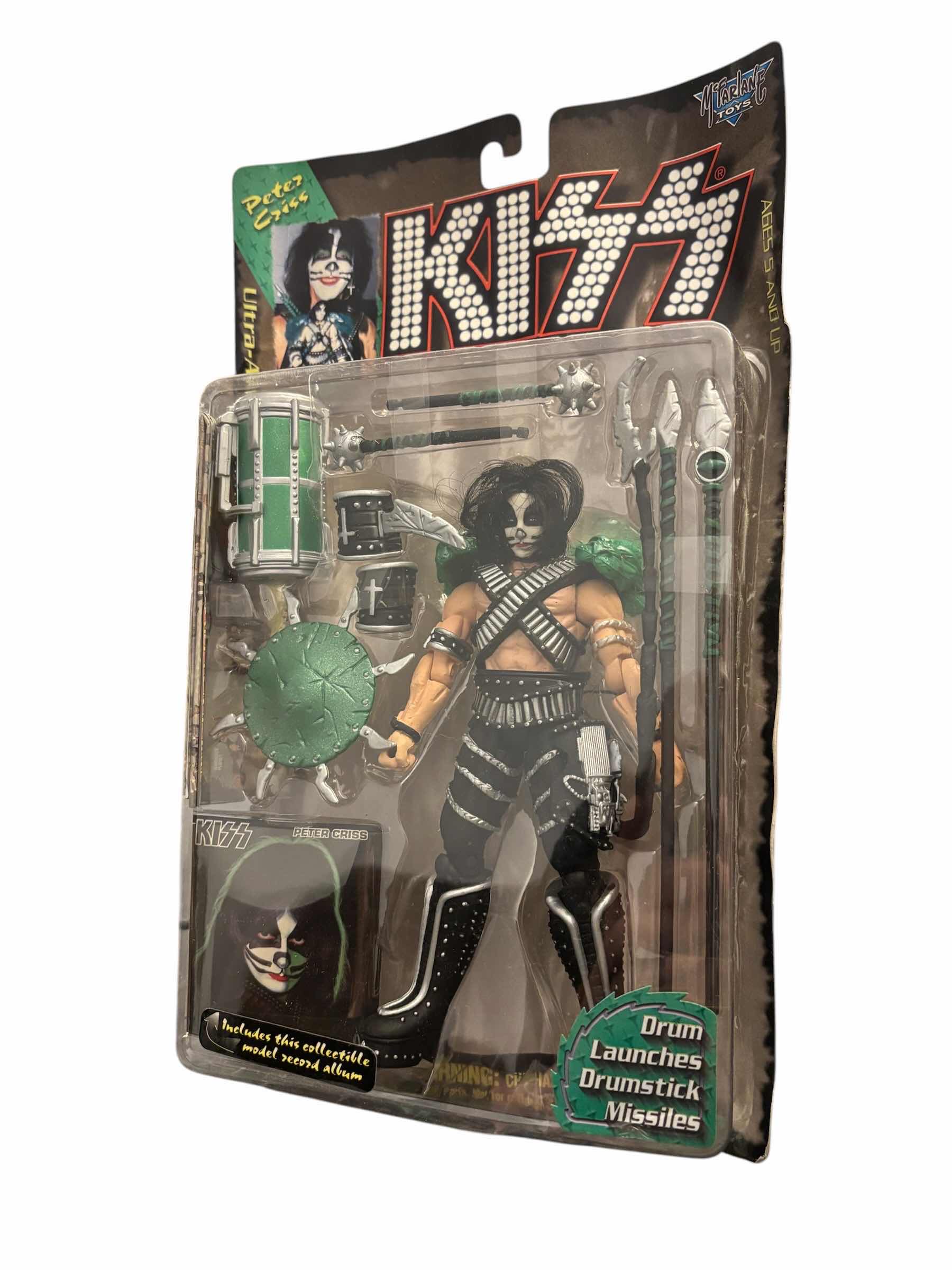 Photo 1 of 1997 MCFARLANE TOYS KISS PETER CRISS ULTRA ACTION FIGURE & ACCESSORIES