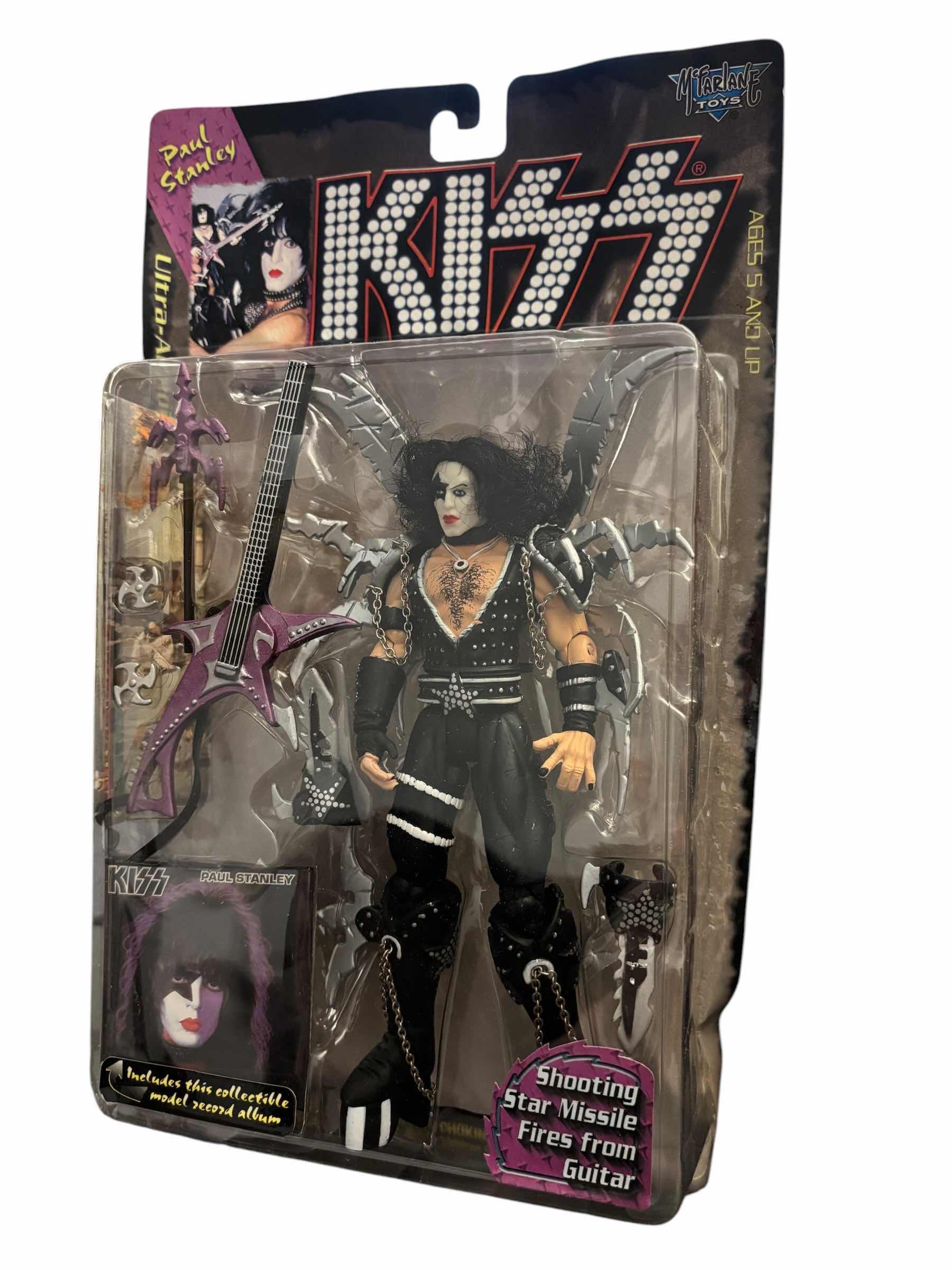 Photo 1 of 1997 MCFARLANE TOYS KISS PAUL STANLEY ULTRA ACTION FIGURE & ACCESSORIES