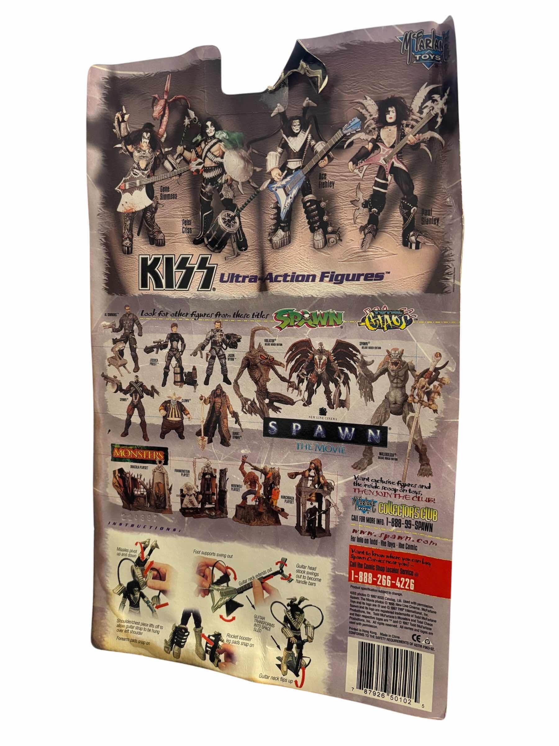 Photo 1 of 1997 MCFARLANE TOYS KISS ACE FREHLEY ULTRA ACTION FIGURE & ACCESSORIES