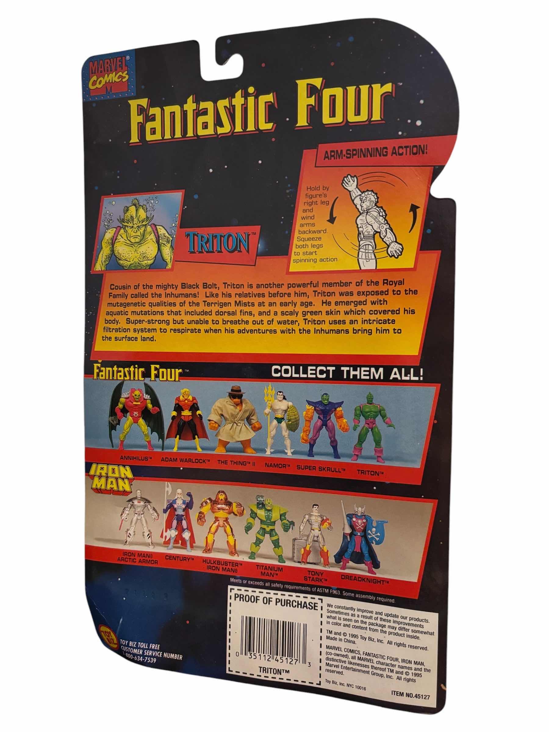 Photo 1 of 1995 TOY BIZ MARVEL COMICS FANTASTIC FOUR TRITON ACTION FIGURE & ACCESSORIES