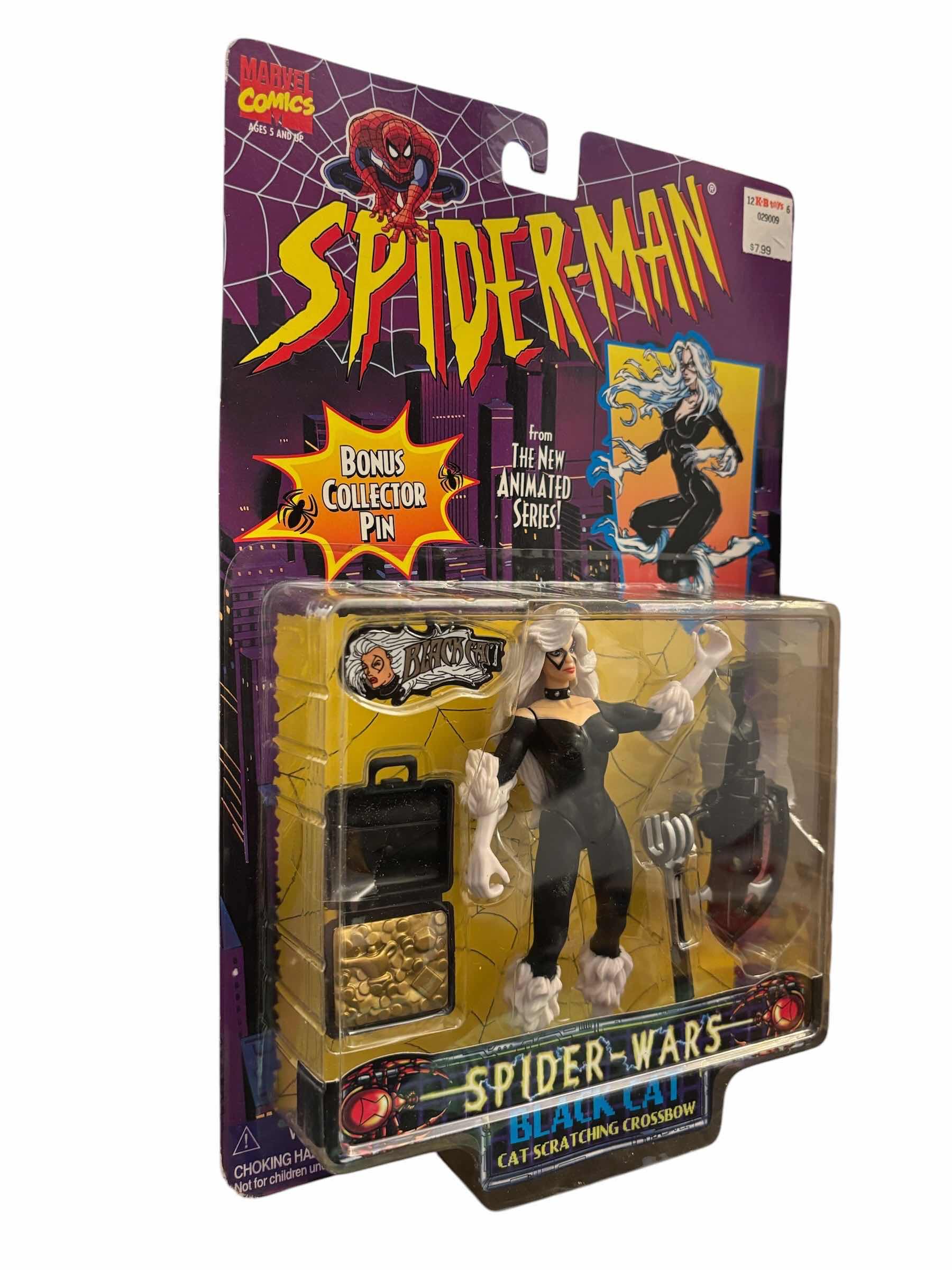 Photo 1 of 1996 TOY BIZ MARVEL COMICS SPIDER-MAN SPIDER WARS BLACK CAT ACTION FIGURE & ACCESSORIES