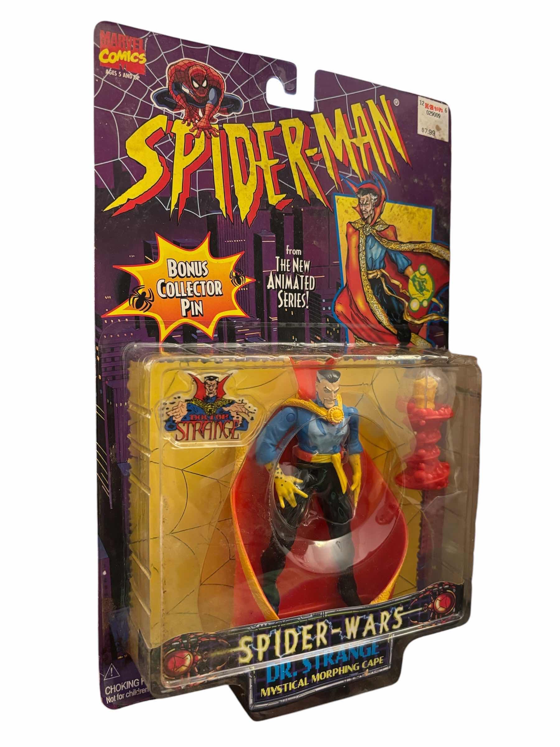 Photo 1 of 1996 TOY BIZ MARVEL COMICS SPIDER-MAN SPIDER WARS DR. STRANGE ACTION FIGURE & ACCESSORIES