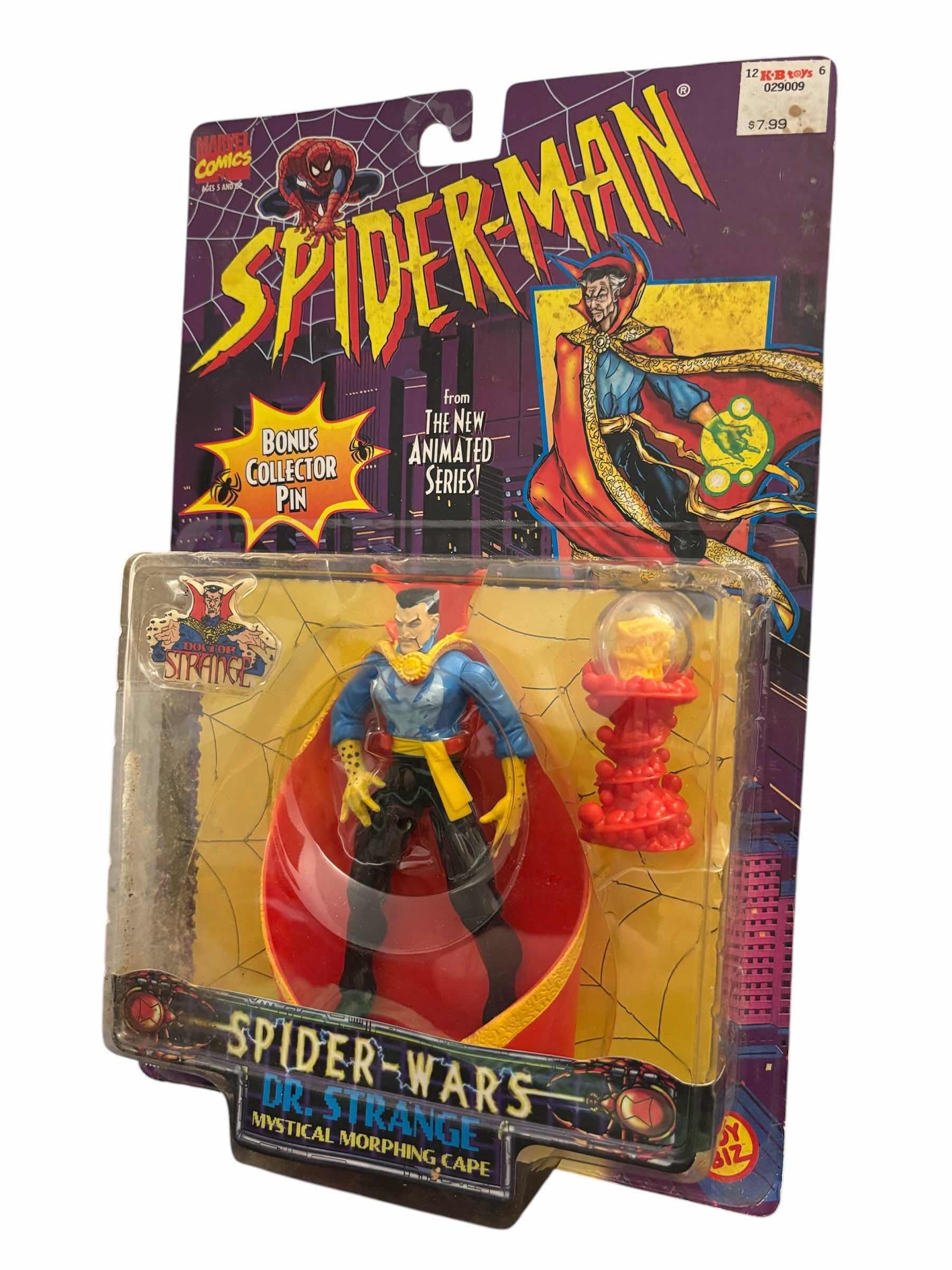 Photo 1 of 1996 TOY BIZ MARVEL COMICS SPIDER-MAN SPIDER WARS DR. STRANGE ACTION FIGURE & ACCESSORIES