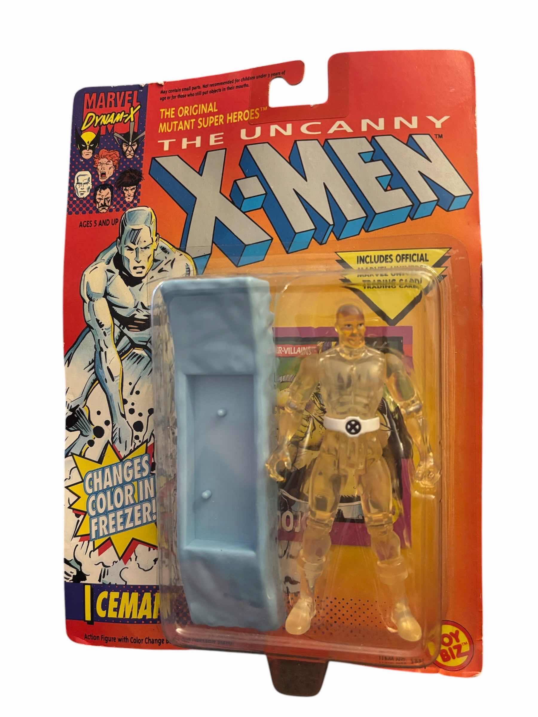 View 1 of 1992 TOY BIZ MARVEL DYNAM-X THE UNCANNY X-MEN ICE MAN ACTION FIGURE & ACCESSORIES