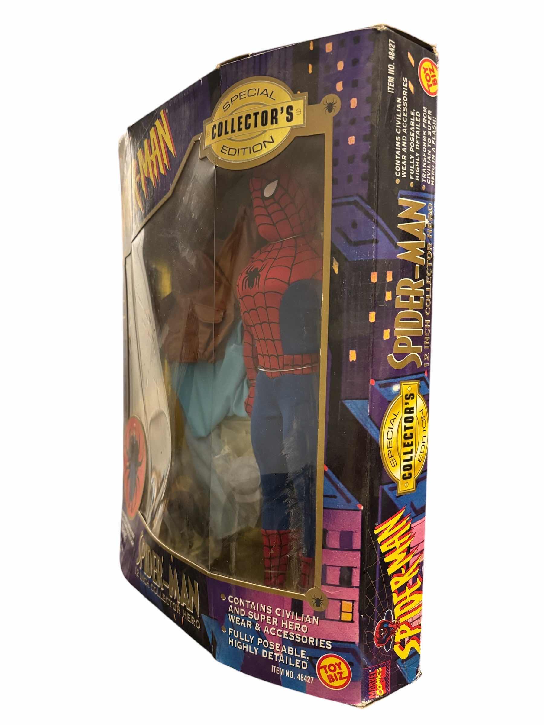 Photo 1 of 1995 TOY BIZ MARVEL COMICS SPIDER-MAN 12” COLLECTORS HERO W ACCESSORIES