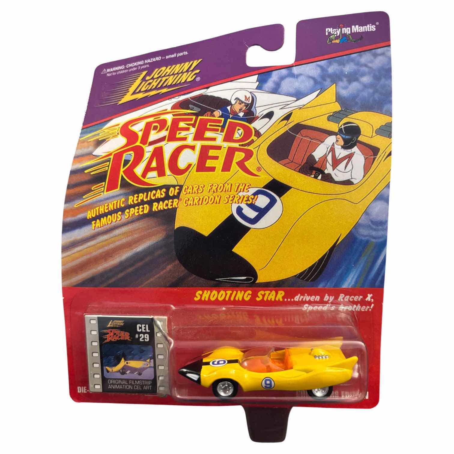 Photo 1 of 1997 JOHNNY LIGHTNING COLLECTORS EDITION SPEED RACER DIE-CAST REPLICA CAR RACER X SHOOTING STAR & ORIGINAL FILMSTRIP ANIMATION CEL ART
