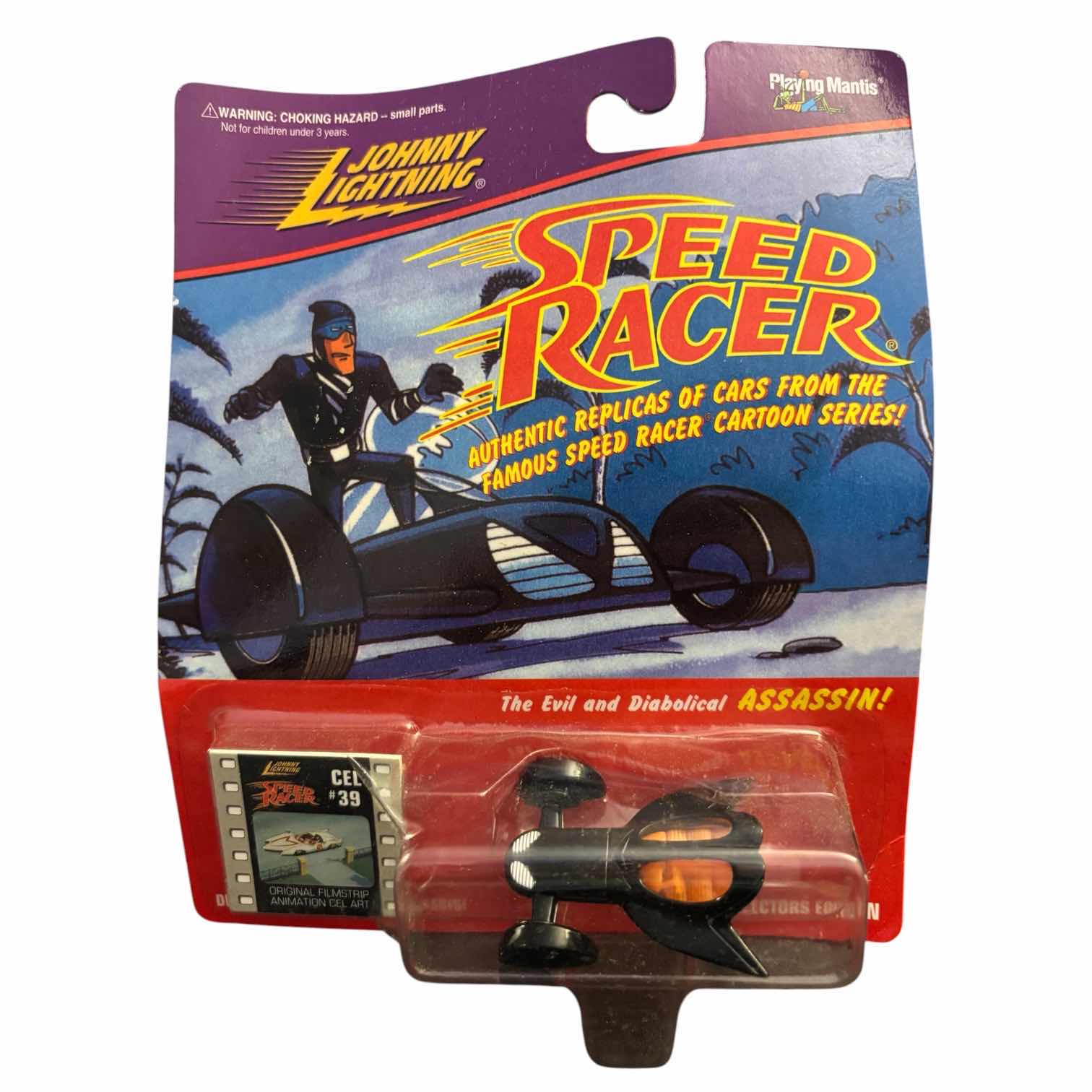 Photo 1 of 1997 JOHNNY LIGHTNING COLLECTORS EDITION SPEED RACER DIE-CAST REPLICA CAR THE ASSASSIN & ORIGINAL FILMSTRIP ANIMATION CEL ART