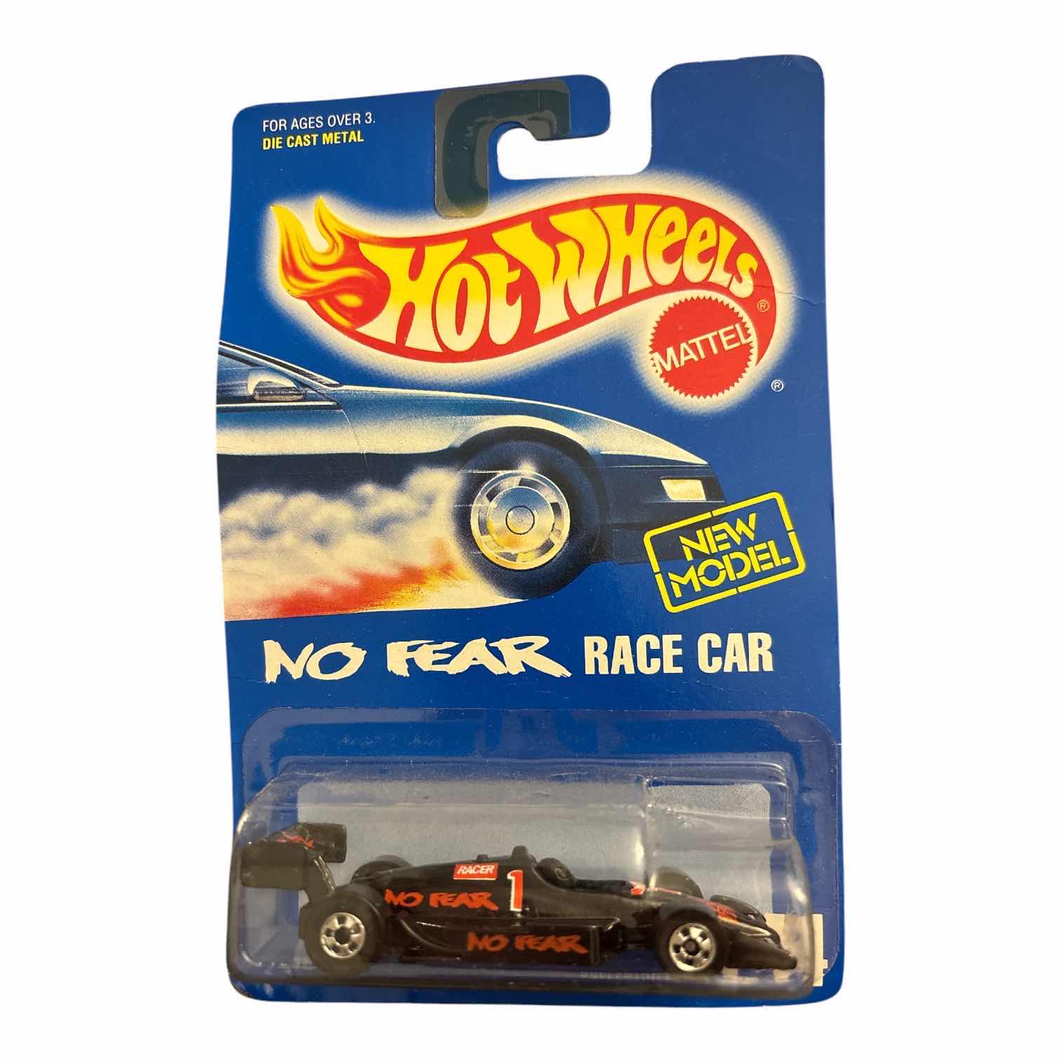 Photo 1 of 1991 MATTEL HOT WHEELS DIE-CAST NO FEAR RACE CAR COLLECTOR NO 244