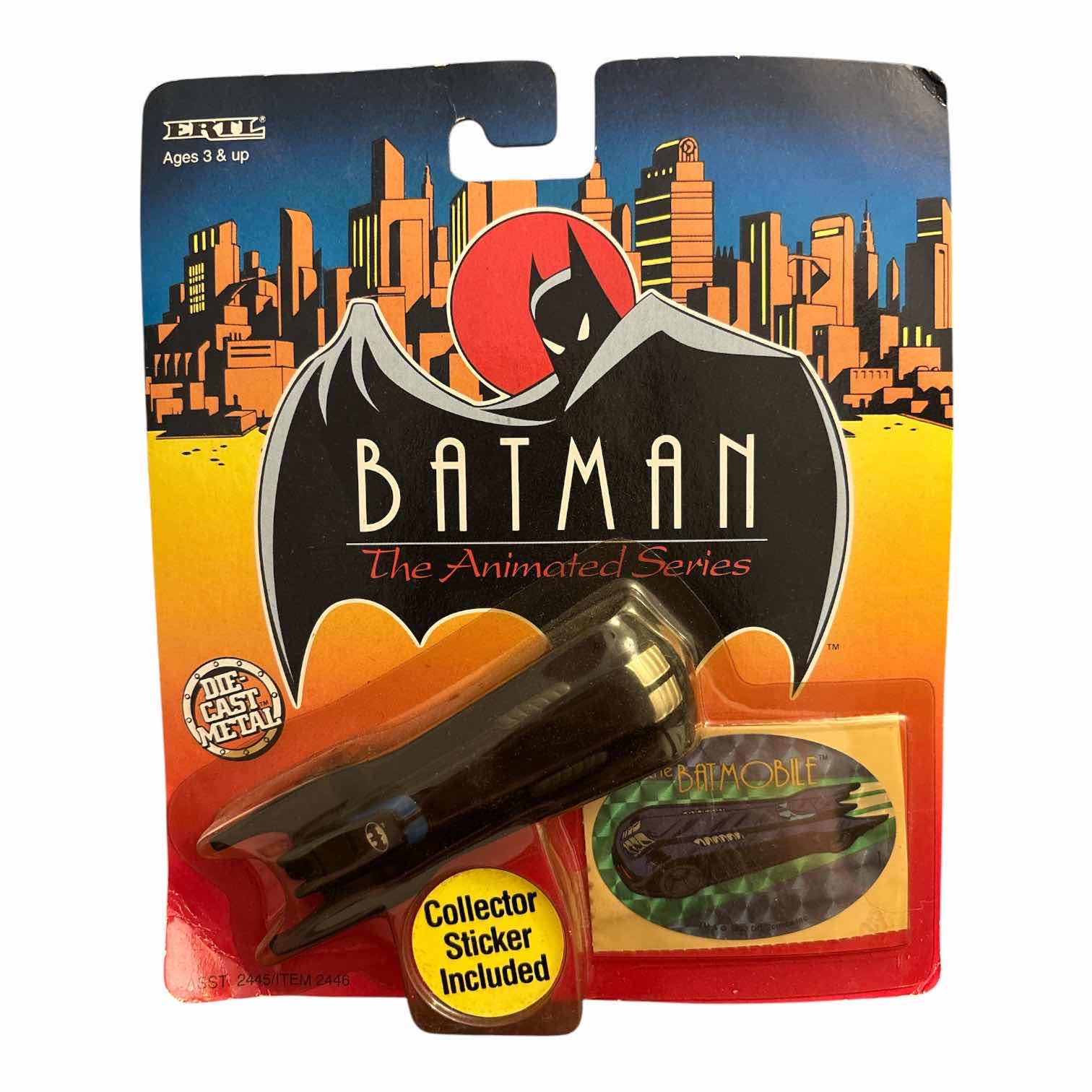 Photo 1 of 1992 ERTL BATMAN THE ANIMATED SERIES DIE-CAST METAL VEHICLE, THE BATMOBILE