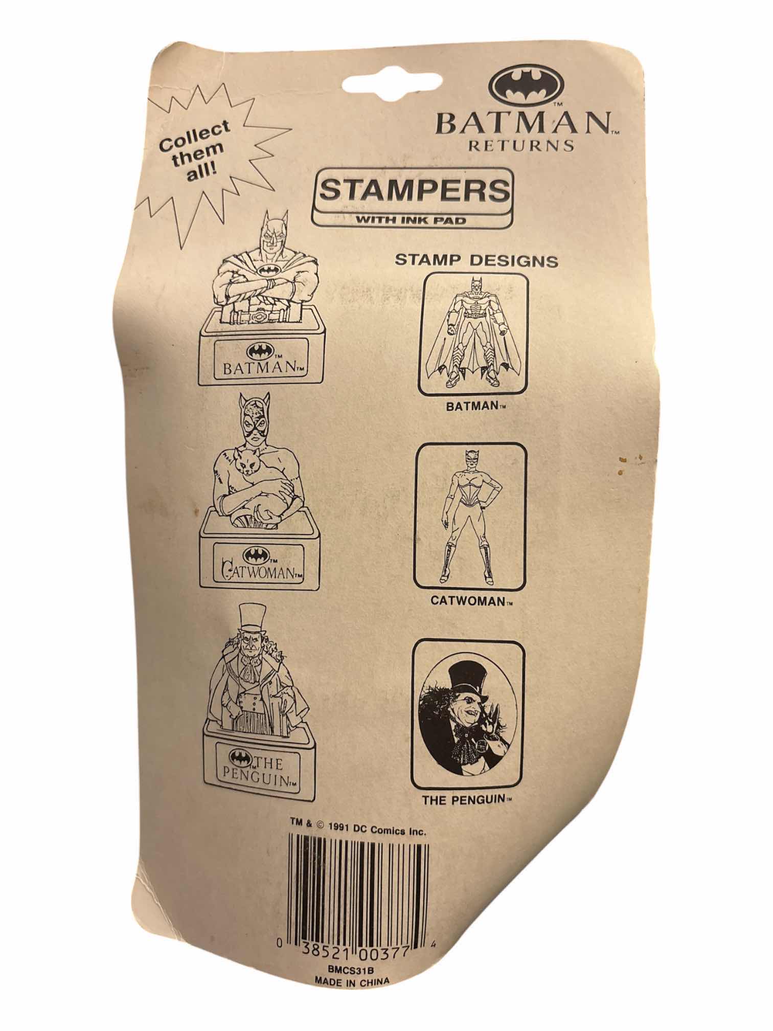 Photo 1 of 1991 BATMAN RETURNS STAMPER W INK PAD, BATMAN