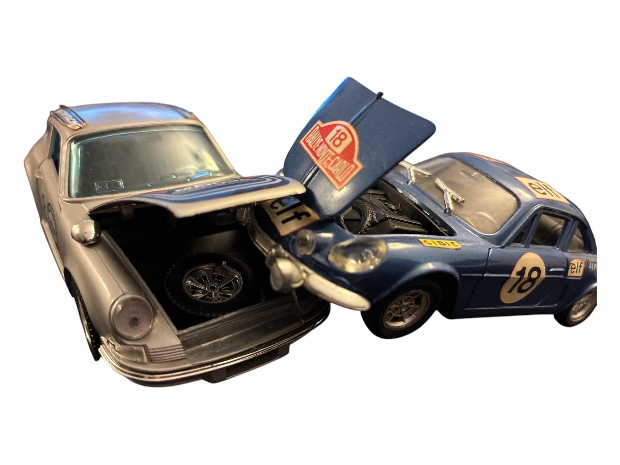 Photo 1 of DIE-CAST METAL MARTOYS POSCHE 911 & POLISTIL ALPINE-RENAULT 1600S, BOTH MADE IN ITALY