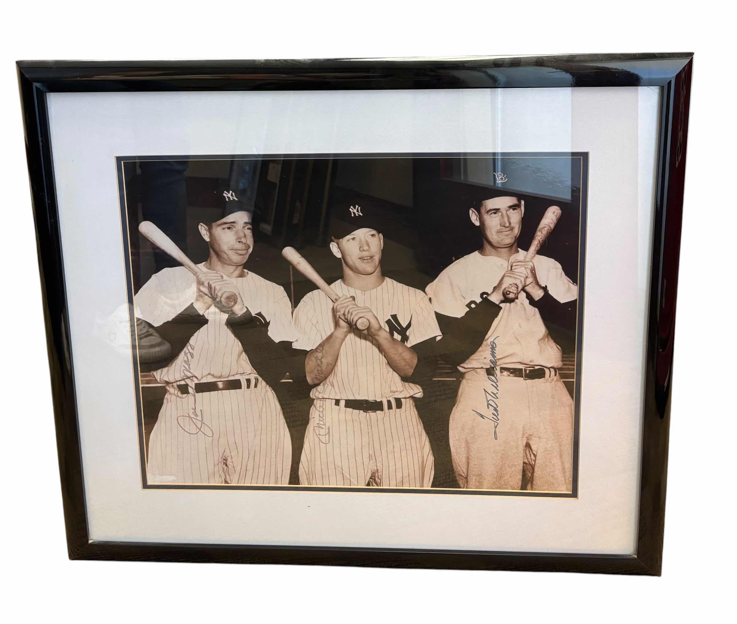 Photo 1 of FRAMED PRINT FEATURING BASEBALL LEGENDS WITH PRINTED AUTOGRAPHS 28” X 24”