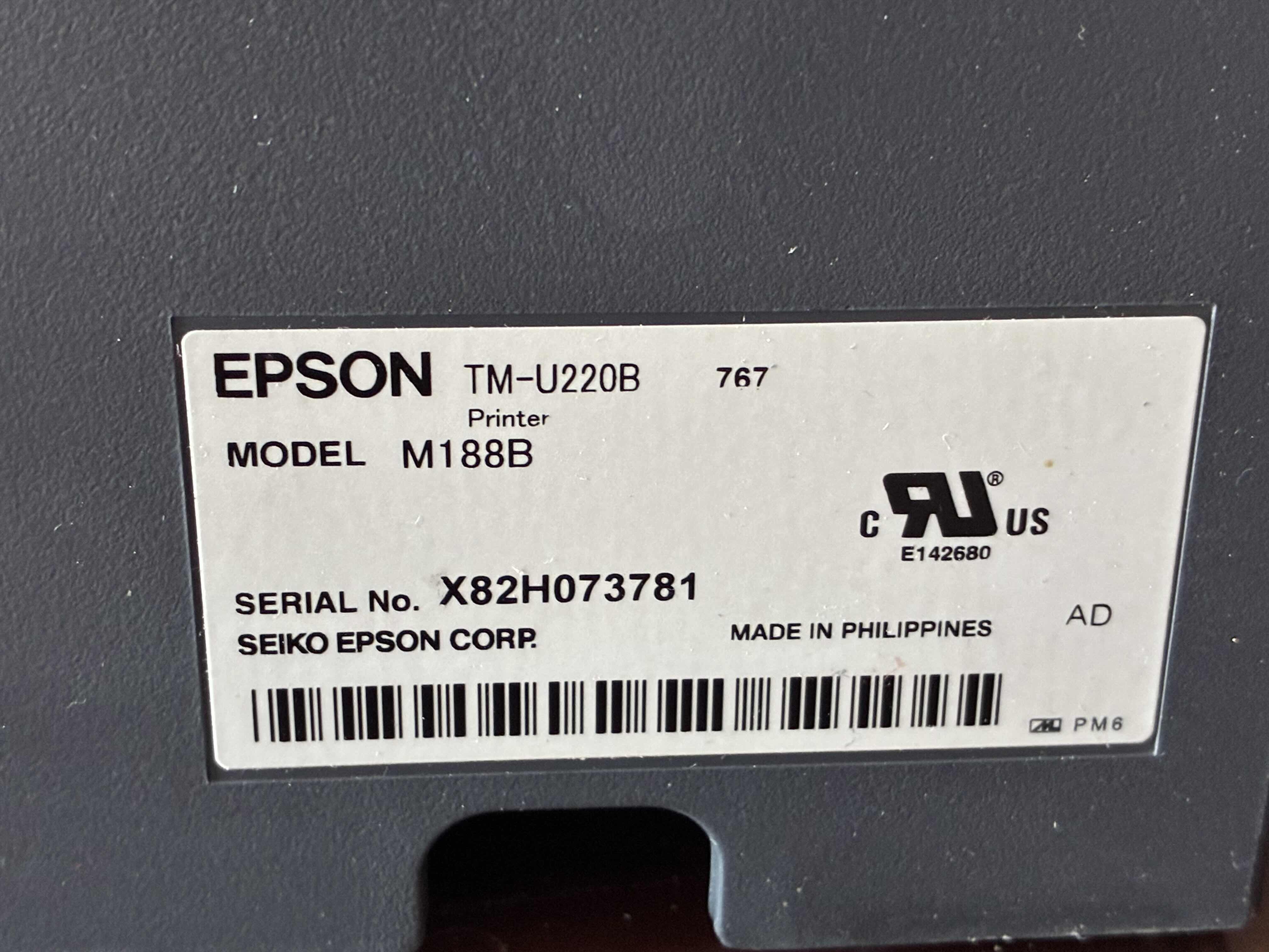 Photo 1 of EPSON THERMAL RECEIPT PRINTER M188B