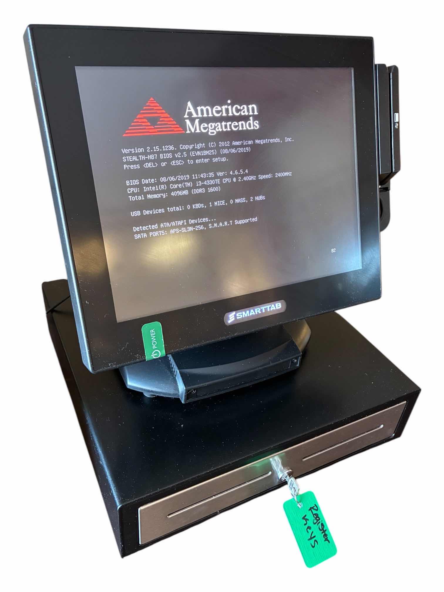 Photo 1 of PIONEER SMARTTAB 15” TOUCH SCREEN TERMINAL POS SYSTEM STEALTHTOUCH-M5 W CASH BOX