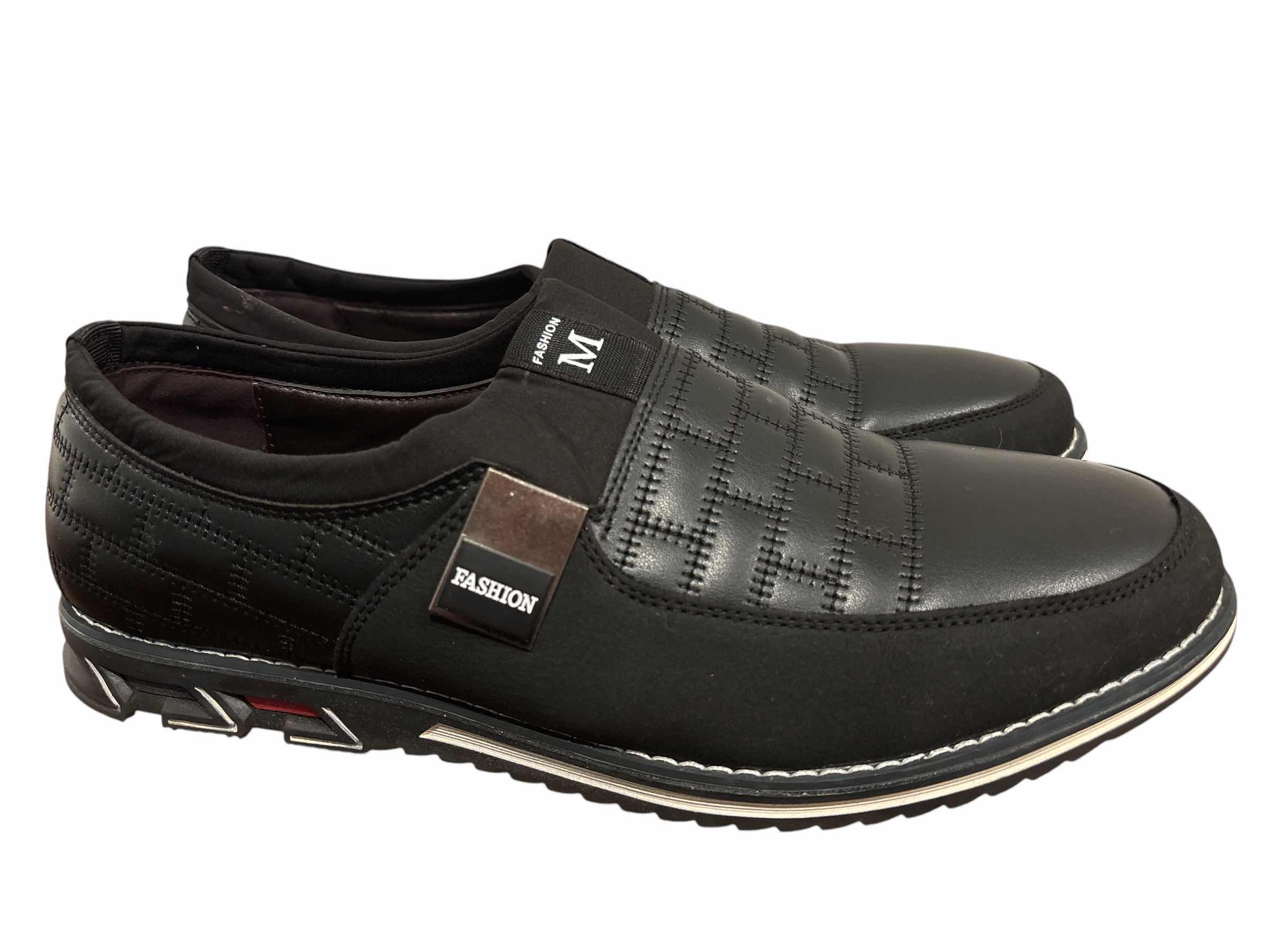Photo 1 of MEN’S FASHION M SLIP-ON SHOES, SIZE 12 BLACK/WHITE