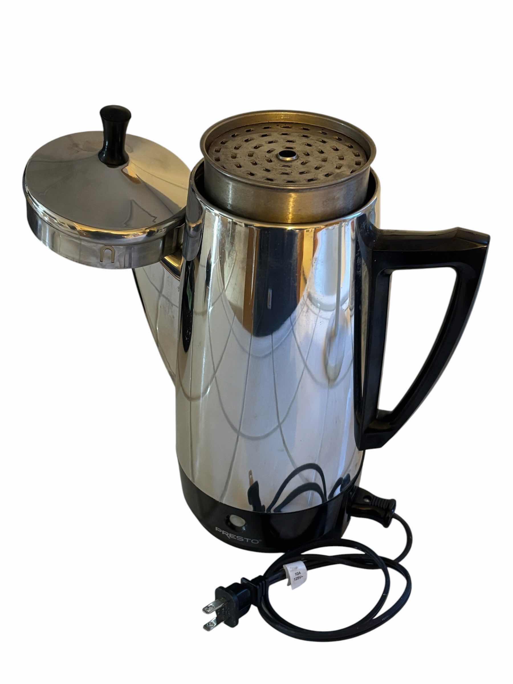 Photo 1 of VINTAGE PRESTO STAINLESS STEEL 12-CUP PERCOLATOR (0281105)