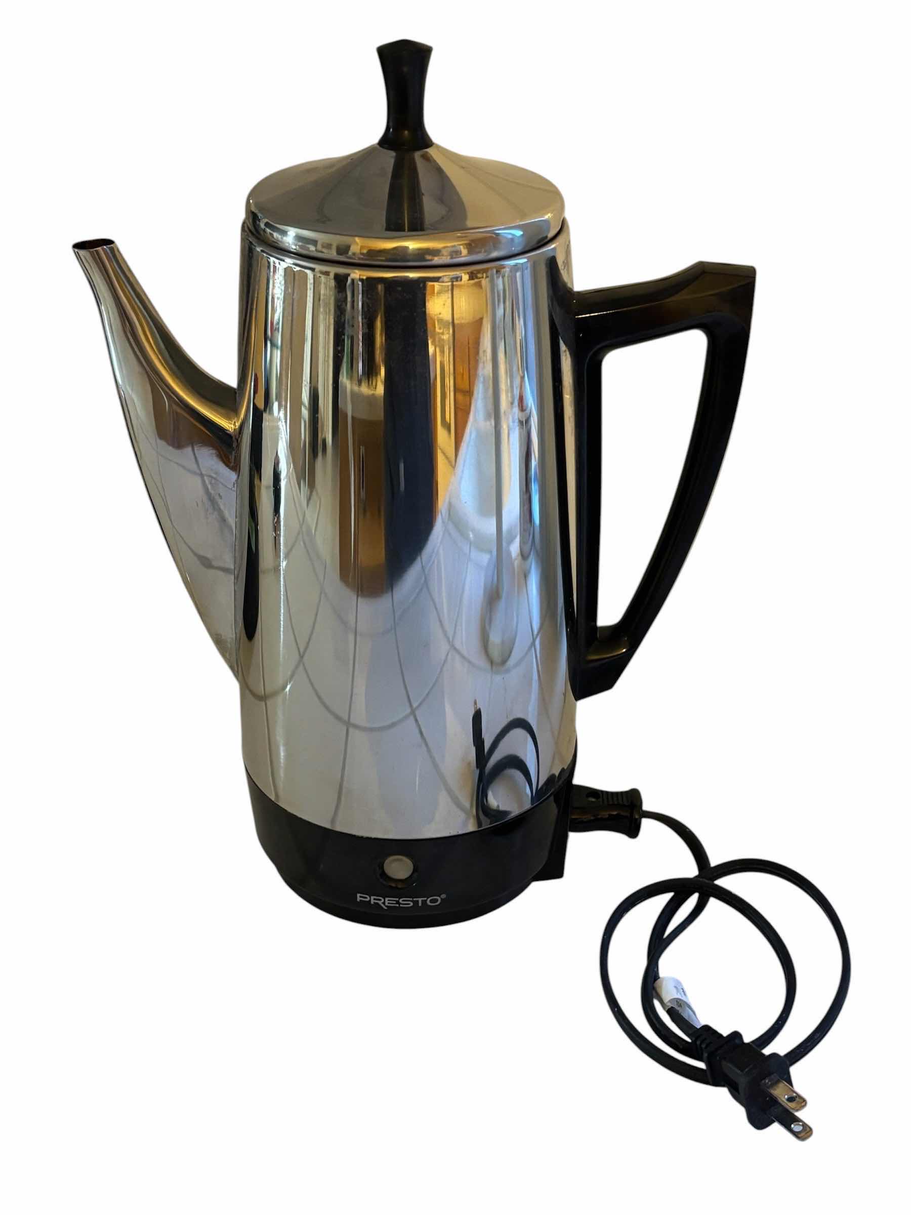Photo 1 of VINTAGE PRESTO STAINLESS STEEL 12-CUP PERCOLATOR (0281105)