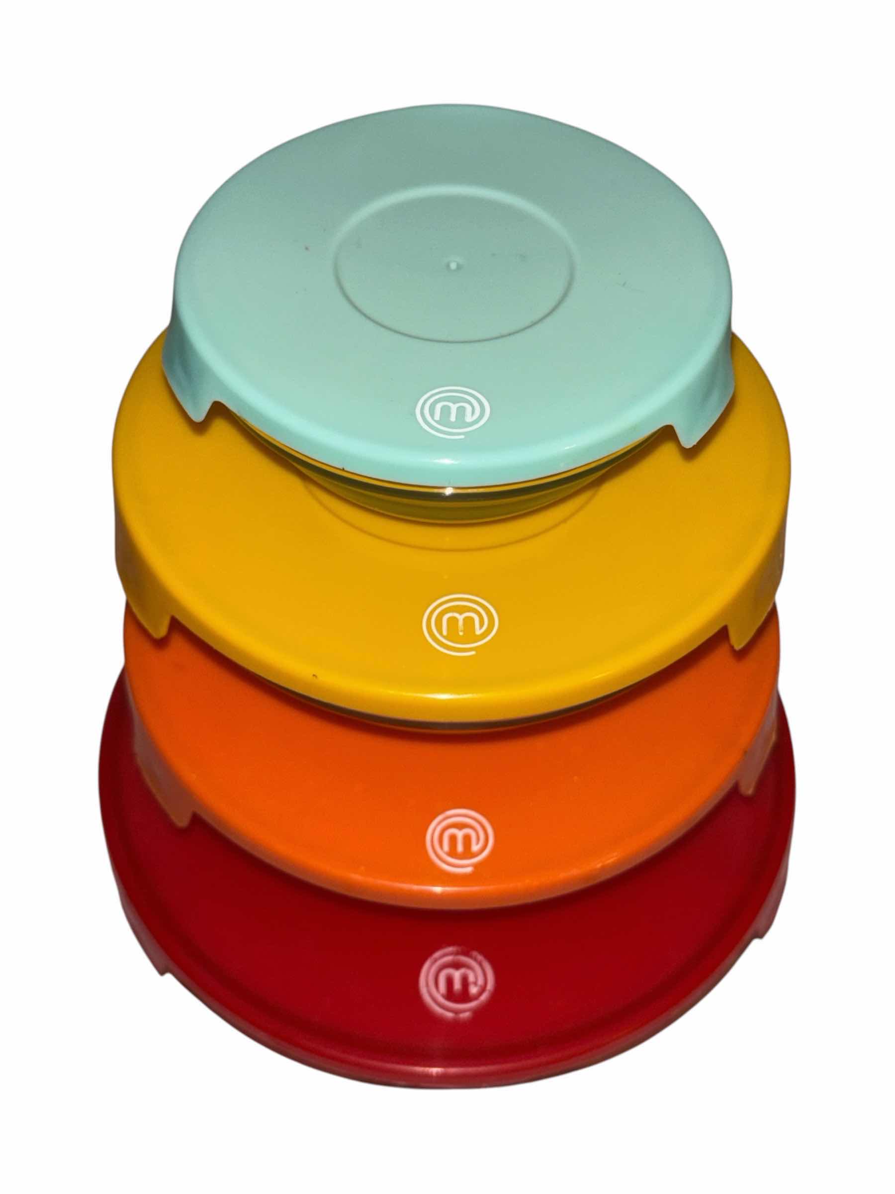 Photo 1 of MASTER CHEF 10 PC SET GLASS PREP BOWLS W COLORFUL LIDS (5oz, 7oz, 12oz,17oz & 32oz)