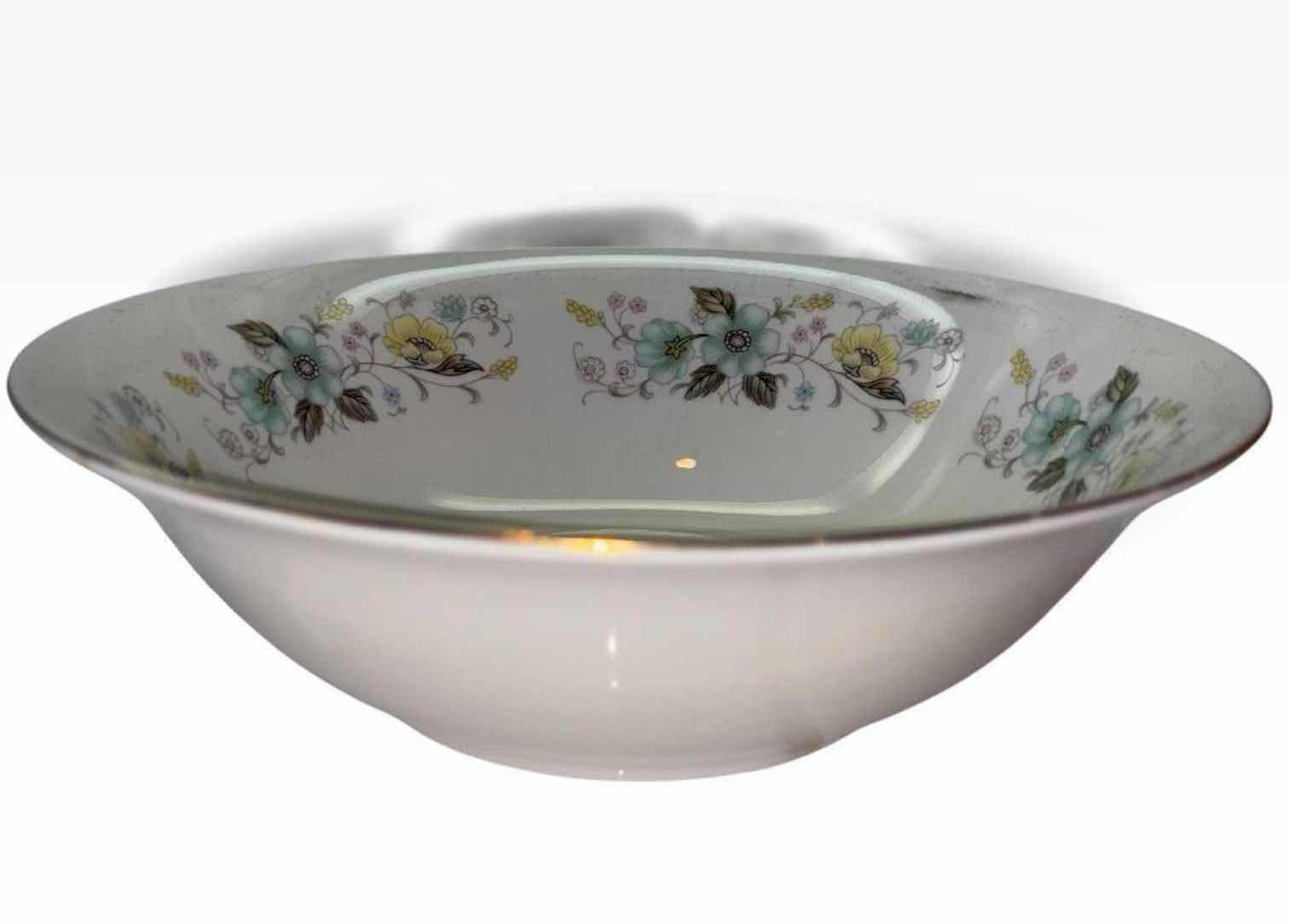 Photo 1 of VINTAGE FLORAL CHINA 2 PC PORCELAIN OVAL SERVING PLATE 8.75” X12” & 9” SERVING BOWL W GOLD TRIM