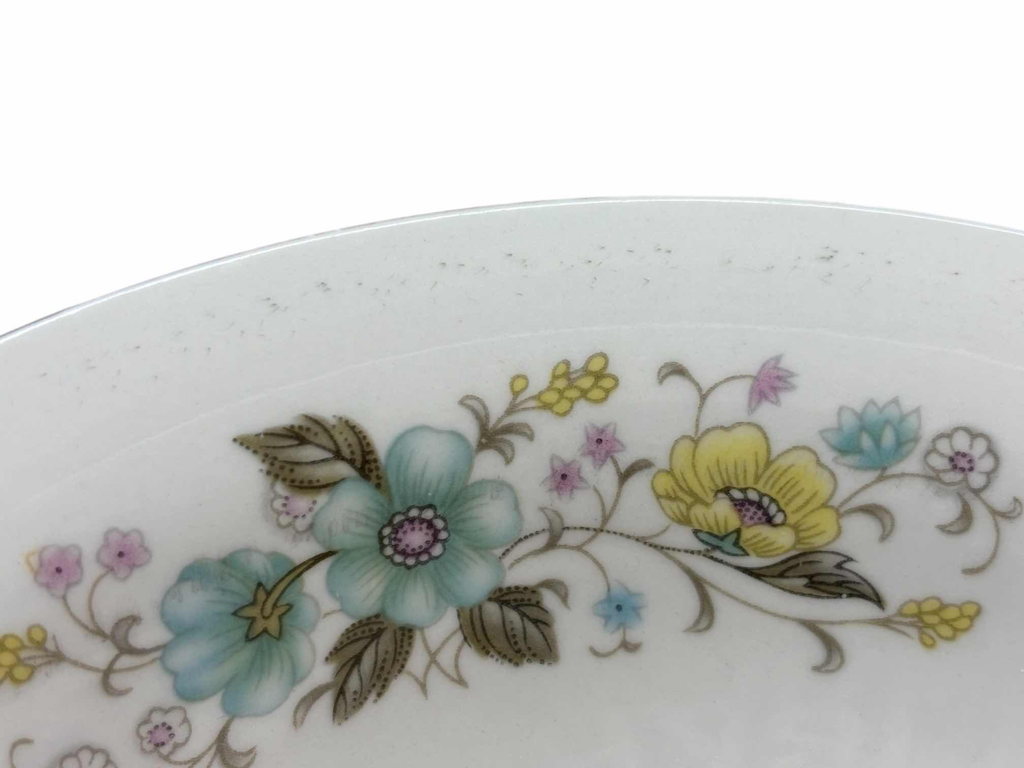 Photo 1 of VINTAGE FLORAL CHINA 2 PC PORCELAIN OVAL SERVING PLATE 8.75” X12” & 9” SERVING BOWL W GOLD TRIM