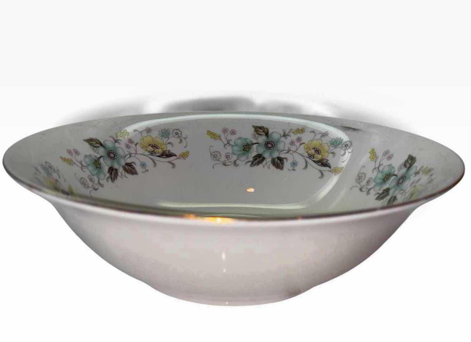 Photo 1 of VINTAGE FLORAL CHINA 2 PC PORCELAIN OVAL SERVING PLATE 8.75” X12” & 9” SERVING BOWL W GOLD TRIM