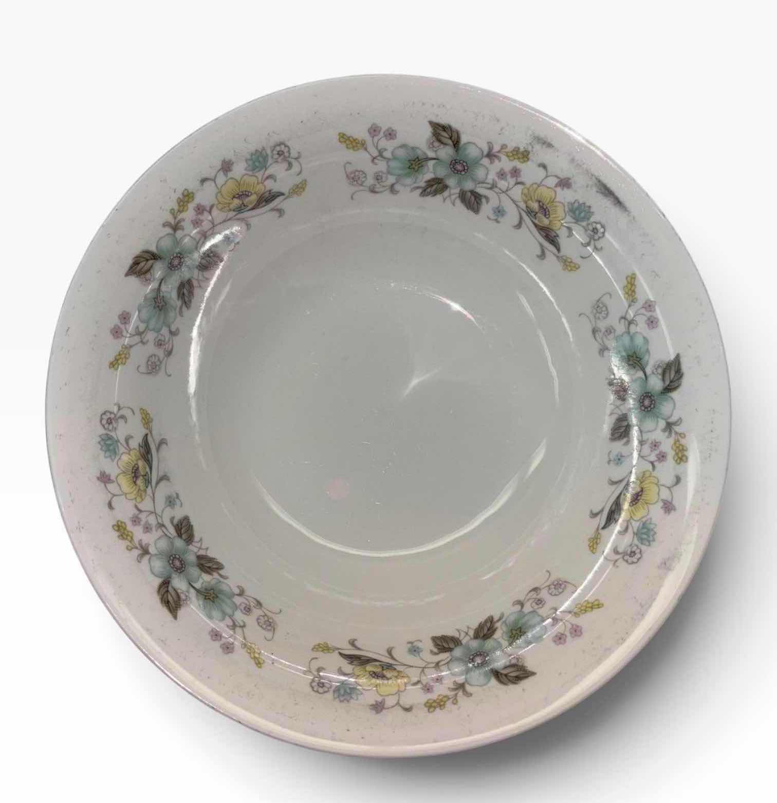 Photo 1 of VINTAGE FLORAL CHINA 2 PC PORCELAIN OVAL SERVING PLATE 8.75” X12” & 9” SERVING BOWL W GOLD TRIM