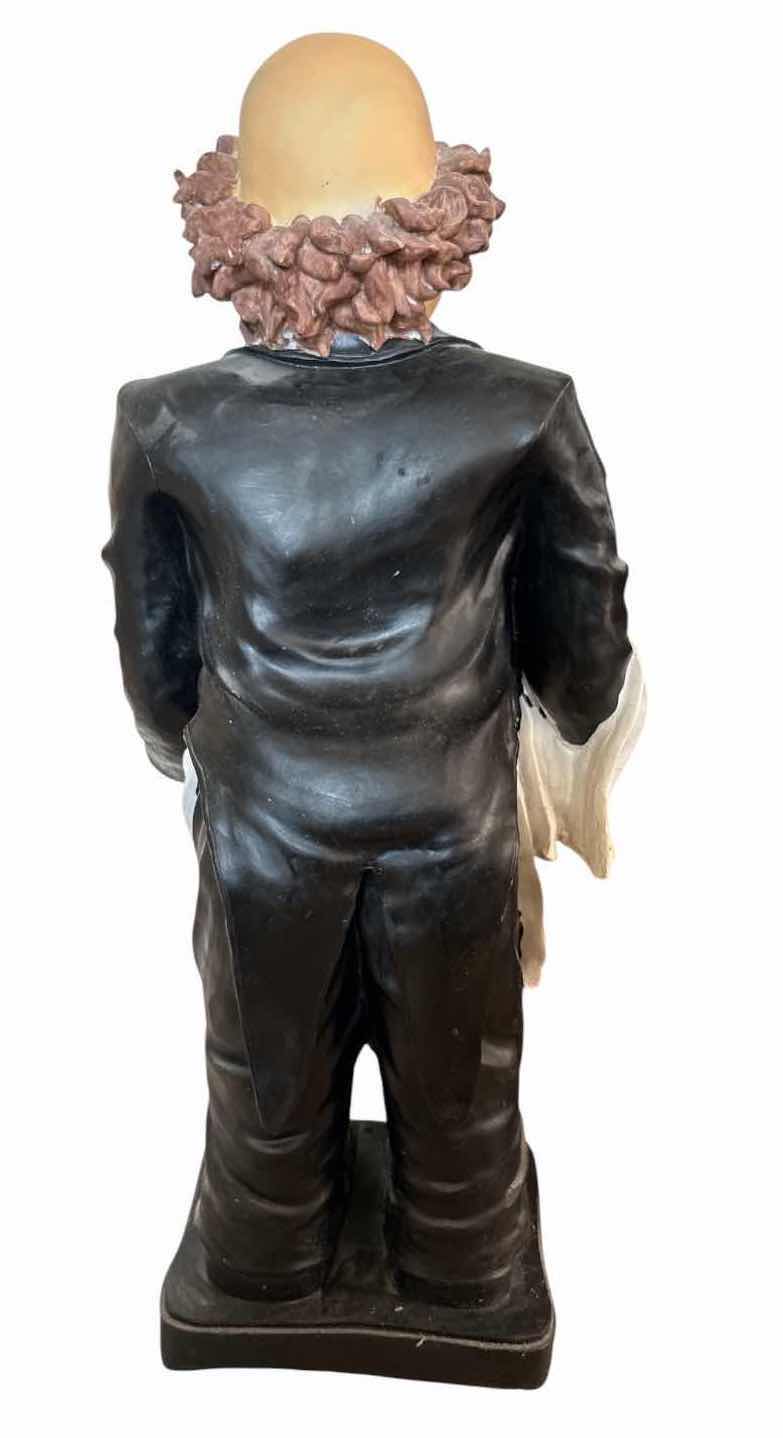 Photo 1 of LARGE BUTLER WAITER STATUE WITH SERVING TRAY & FAUX GRAPES H36”