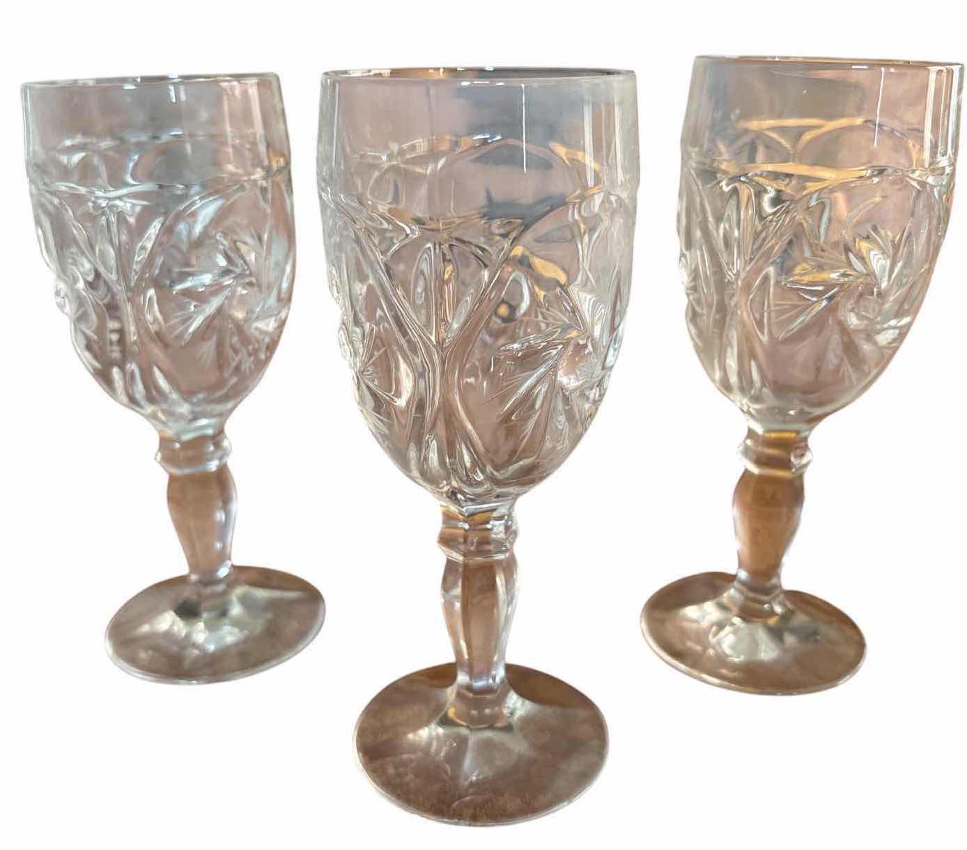 Photo 1 of (3)PCS CRYSTAL STEMMED GOBLETS H6.5”