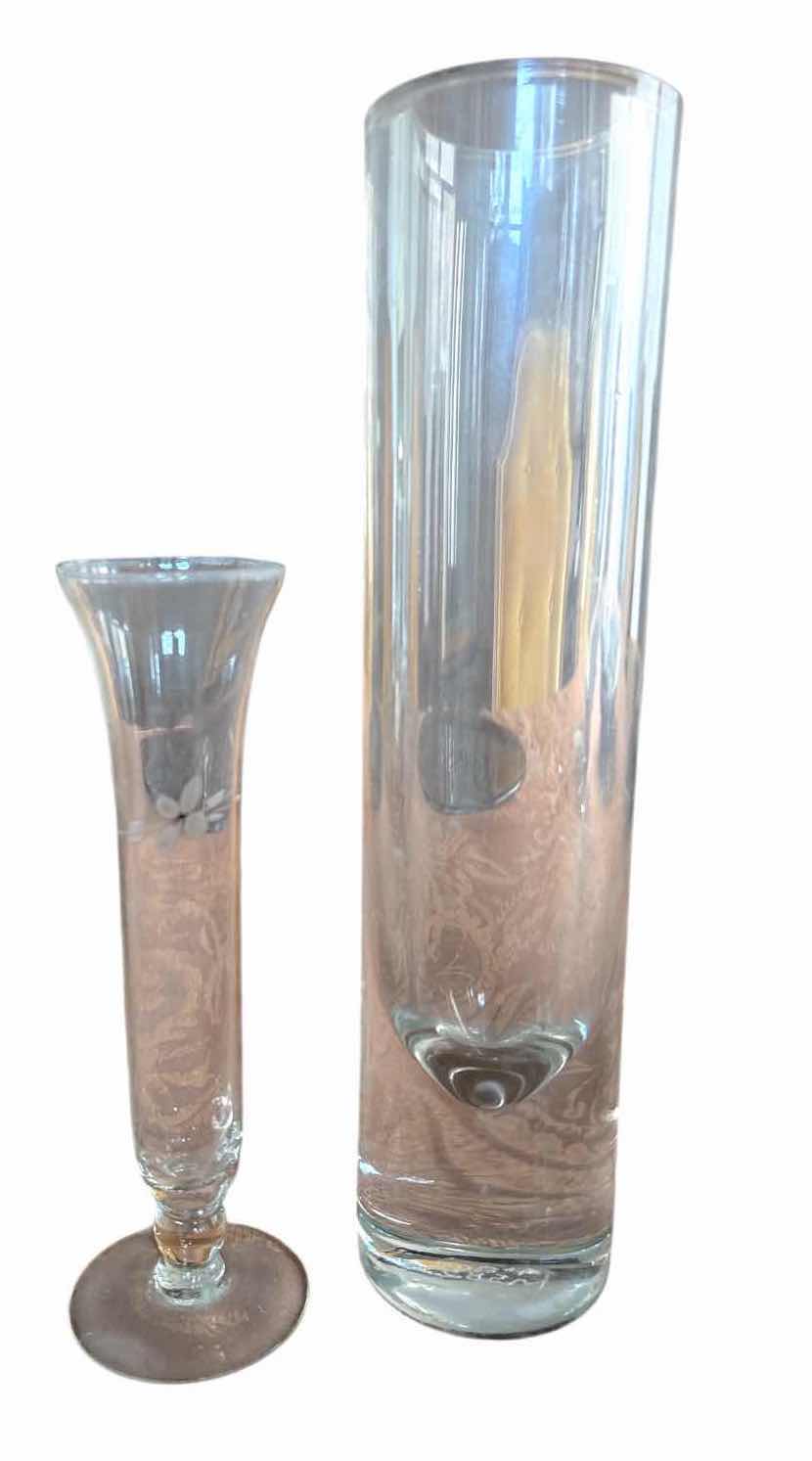 Photo 1 of (5)PCS VINTAGE GLASS & CRYSTAL VASE LOT H11”